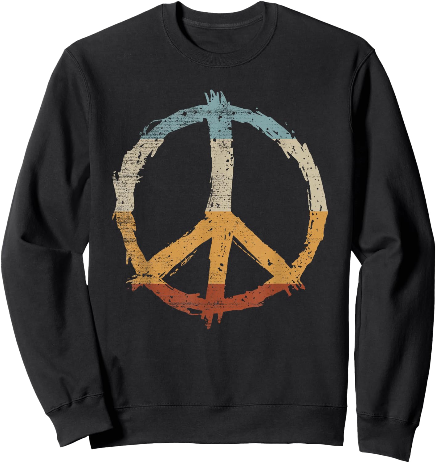 Retro Vintage Design Peace Sign Sweatshirt - Sweatshirt | Black