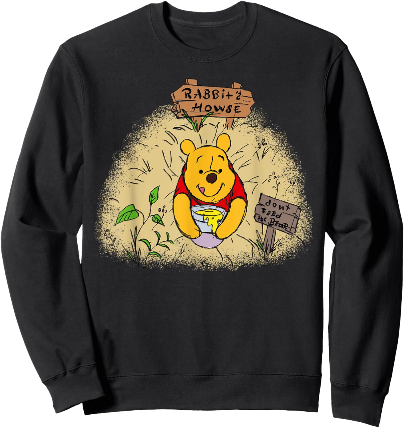 Disney Winnie the Pooh Rabbit's House Don't Feed the Bear Sweatshirt - Sweatshirt | Black