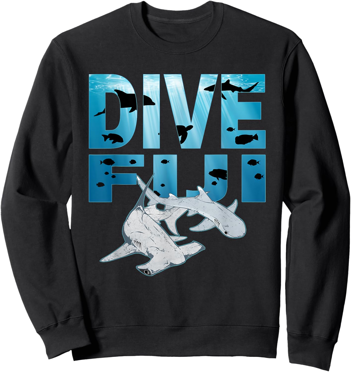 Hammerhead Shark and Whitetip Dive Fiji Hammerhead Sweatshirt - Sweatshirt | Black