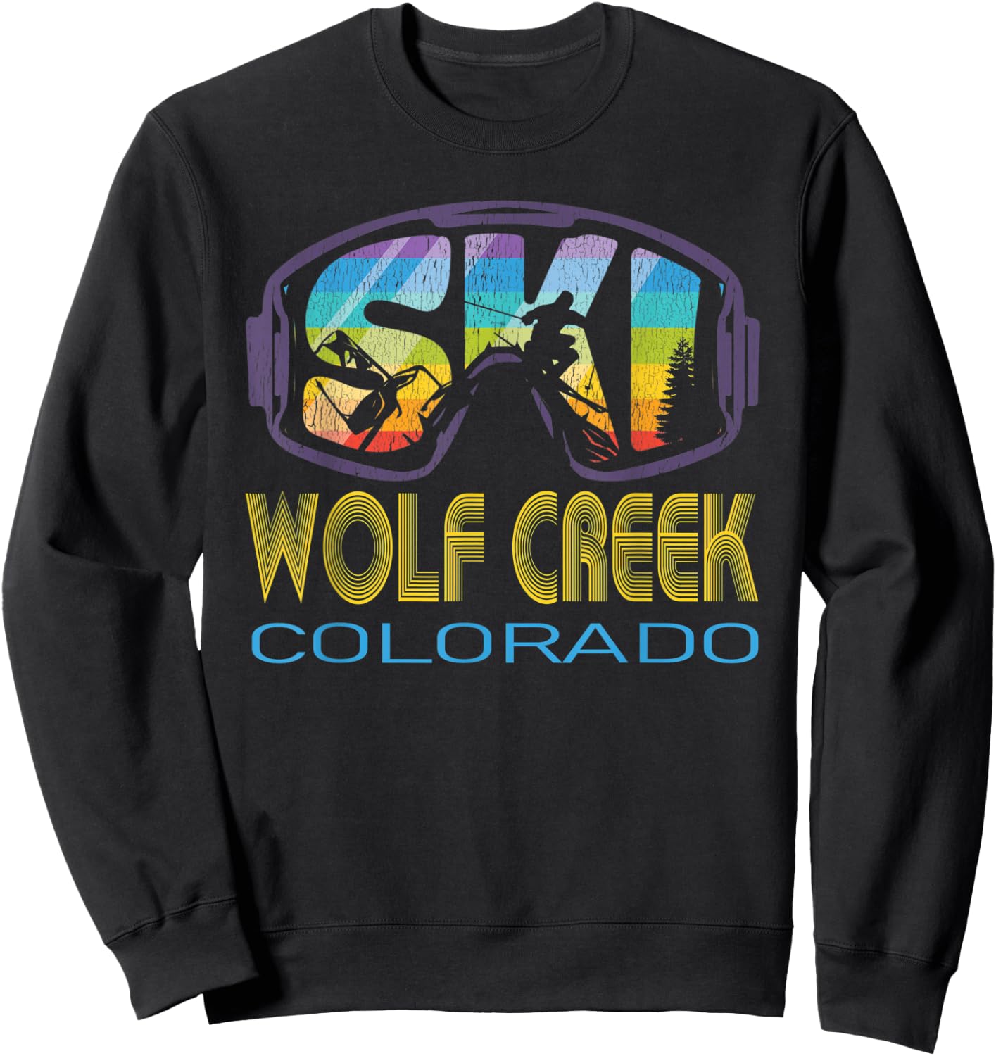 Ski Wolf Creek Colorado Skiing Vacation Sweatshirt - Sweatshirt | Black