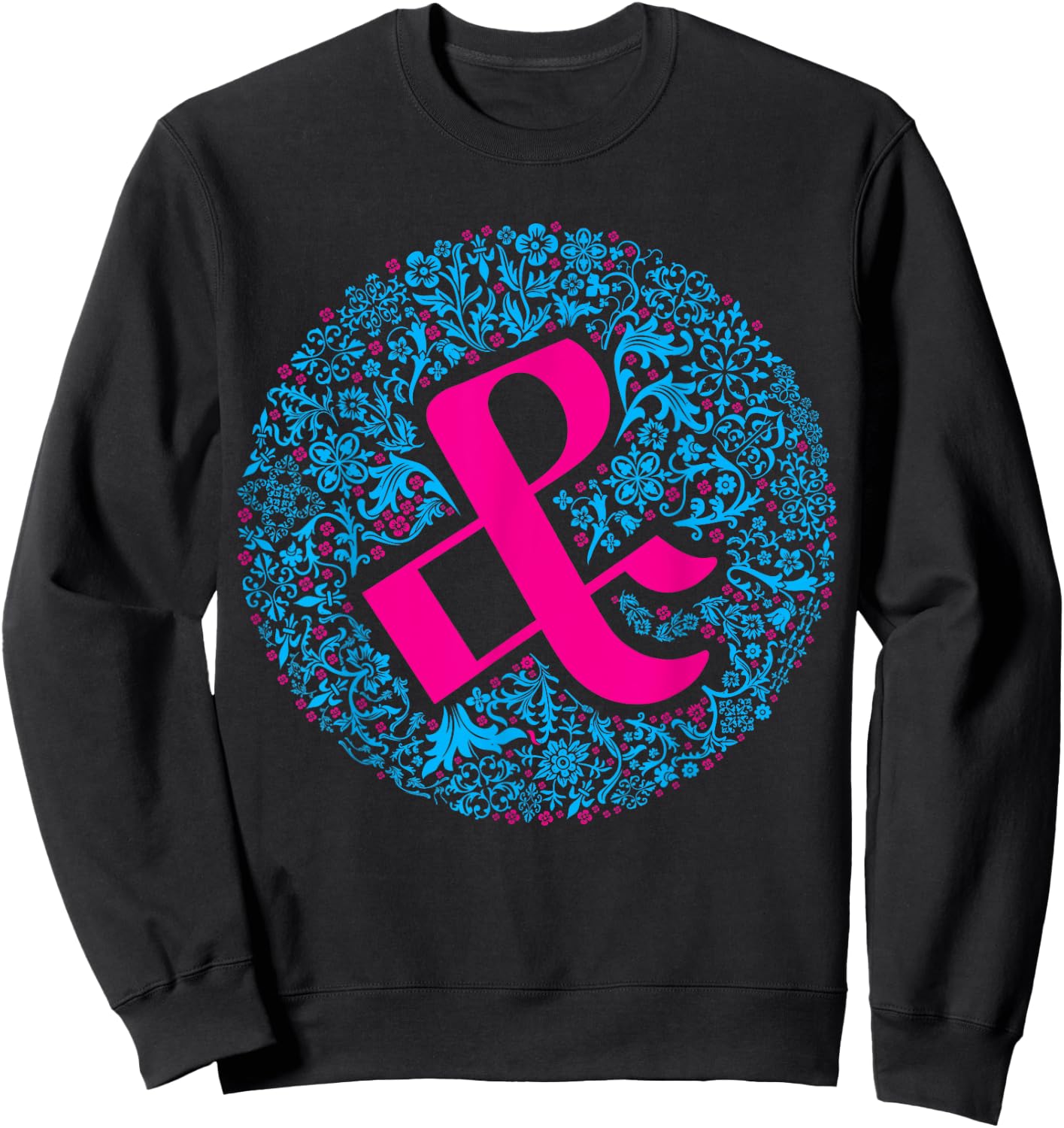 & Ampersand Floral Typography Art for Font Nerds Sweatshirt - Sweatshirt | Black