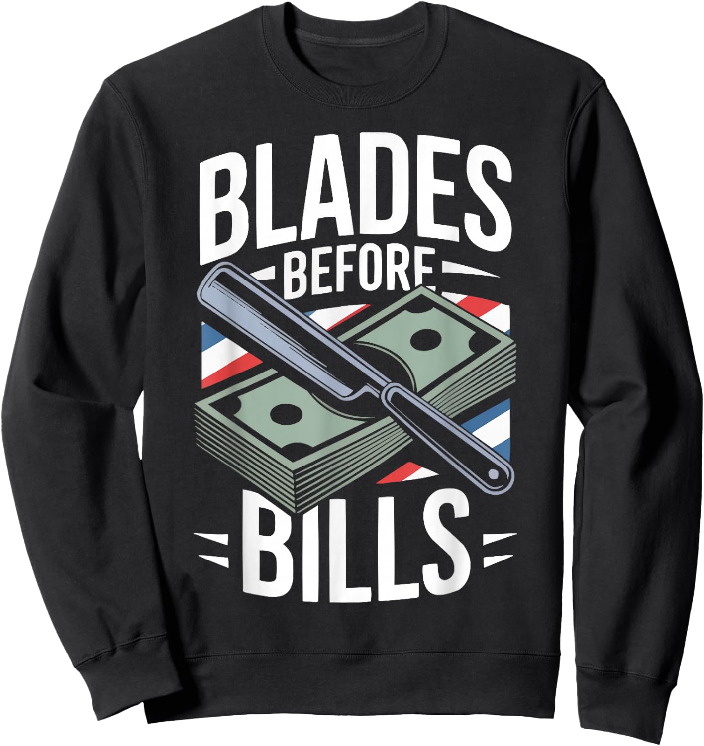Barber Scissors Haircut Barbershop Hairstylist Hairdresser Sweatshirt - Sweatshirt | Black