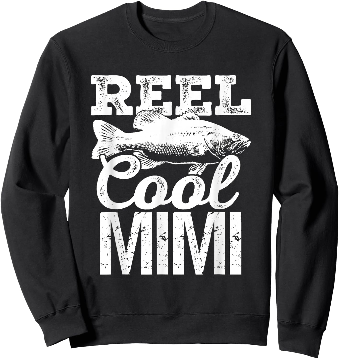 Reel Cool Mimi Fishing Outdoor Fisherman Sweatshirt - Sweatshirt | Black
