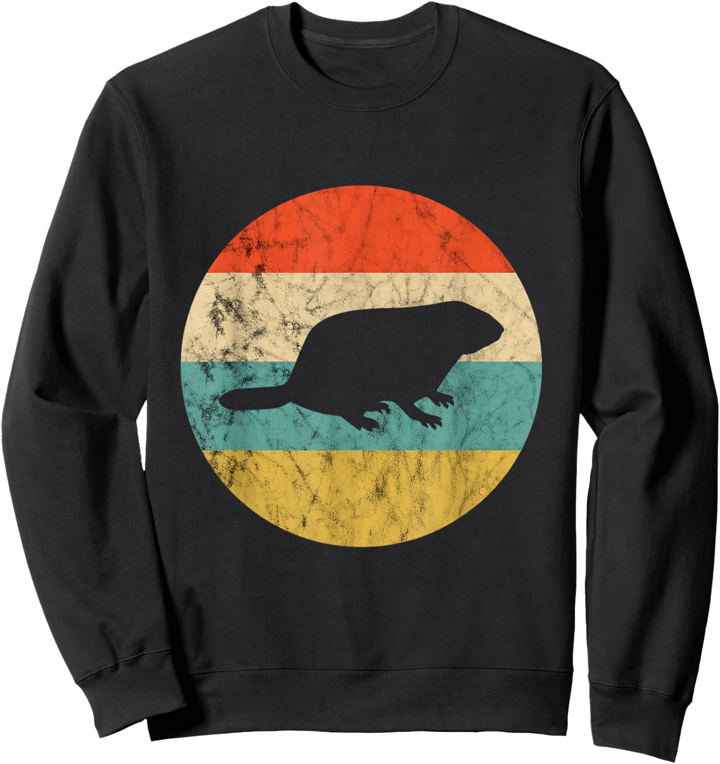 Rodent Retro Vintage Sunset Marmot Ground Squirrel Rodent Sweatshirt - Sweatshirt | Black
