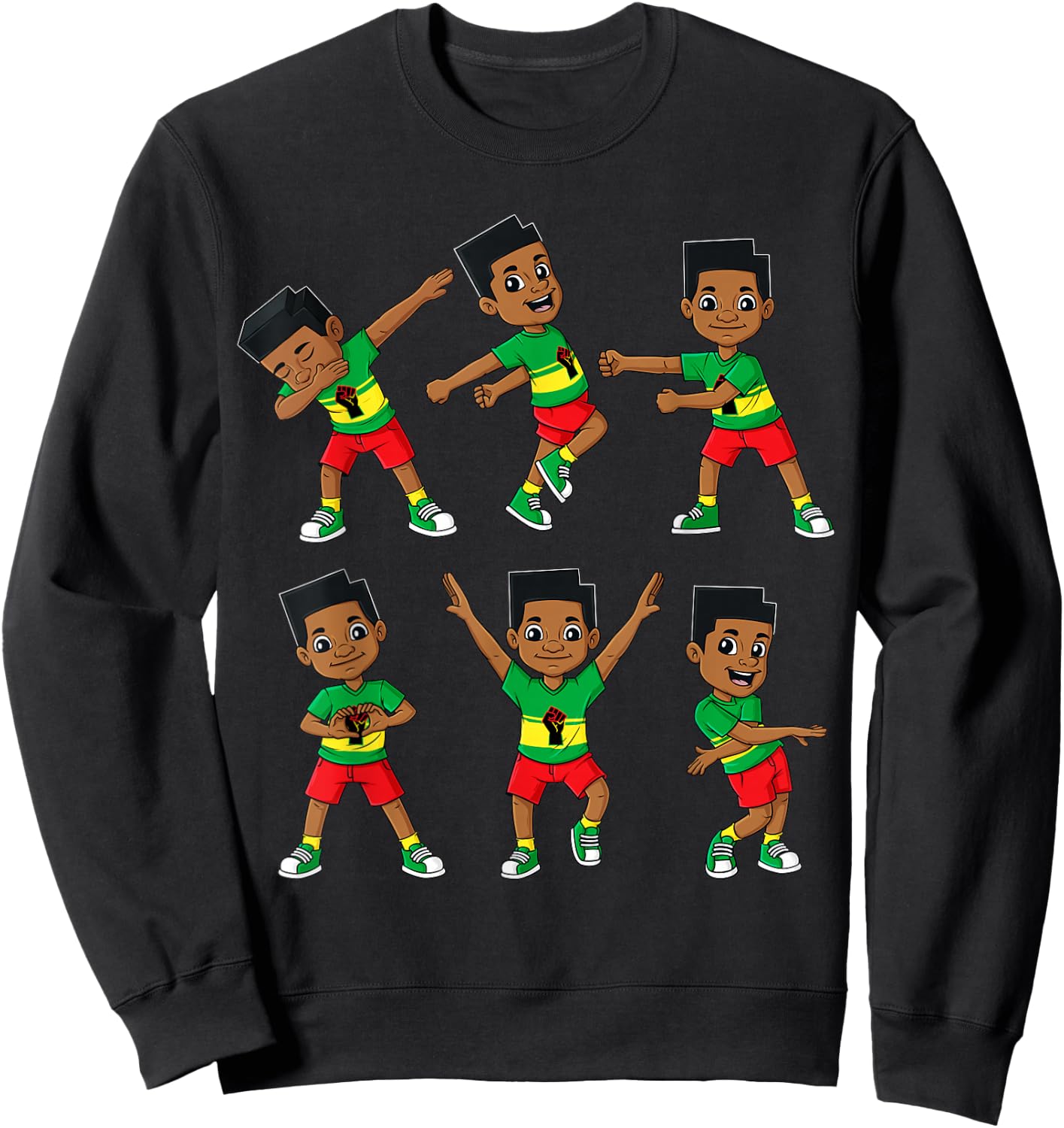 Dancing Black King Juneteenth Dance Challenge Boys Kids Teen Sweatshirt - Sweatshirt | Black