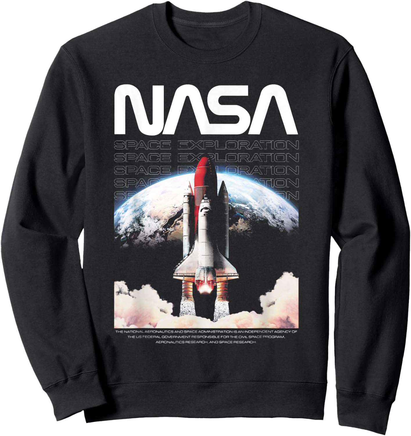 NASA Shuttle Takeoff Space Exploration Sweatshirt - Sweatshirt | Black