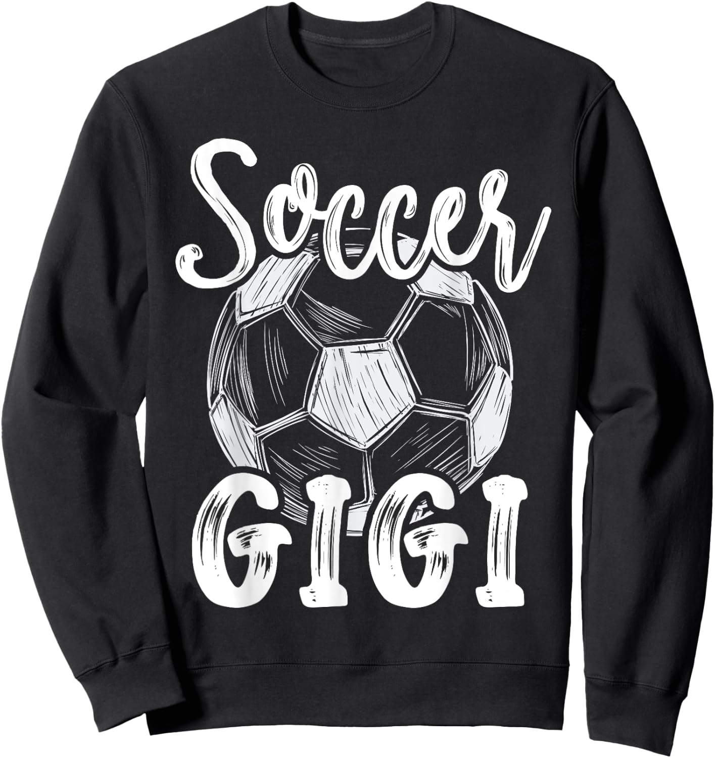 Soccer Gigi Women Family Matching Team Player Soccer Ball Sweatshirt - Sweatshirt | Black