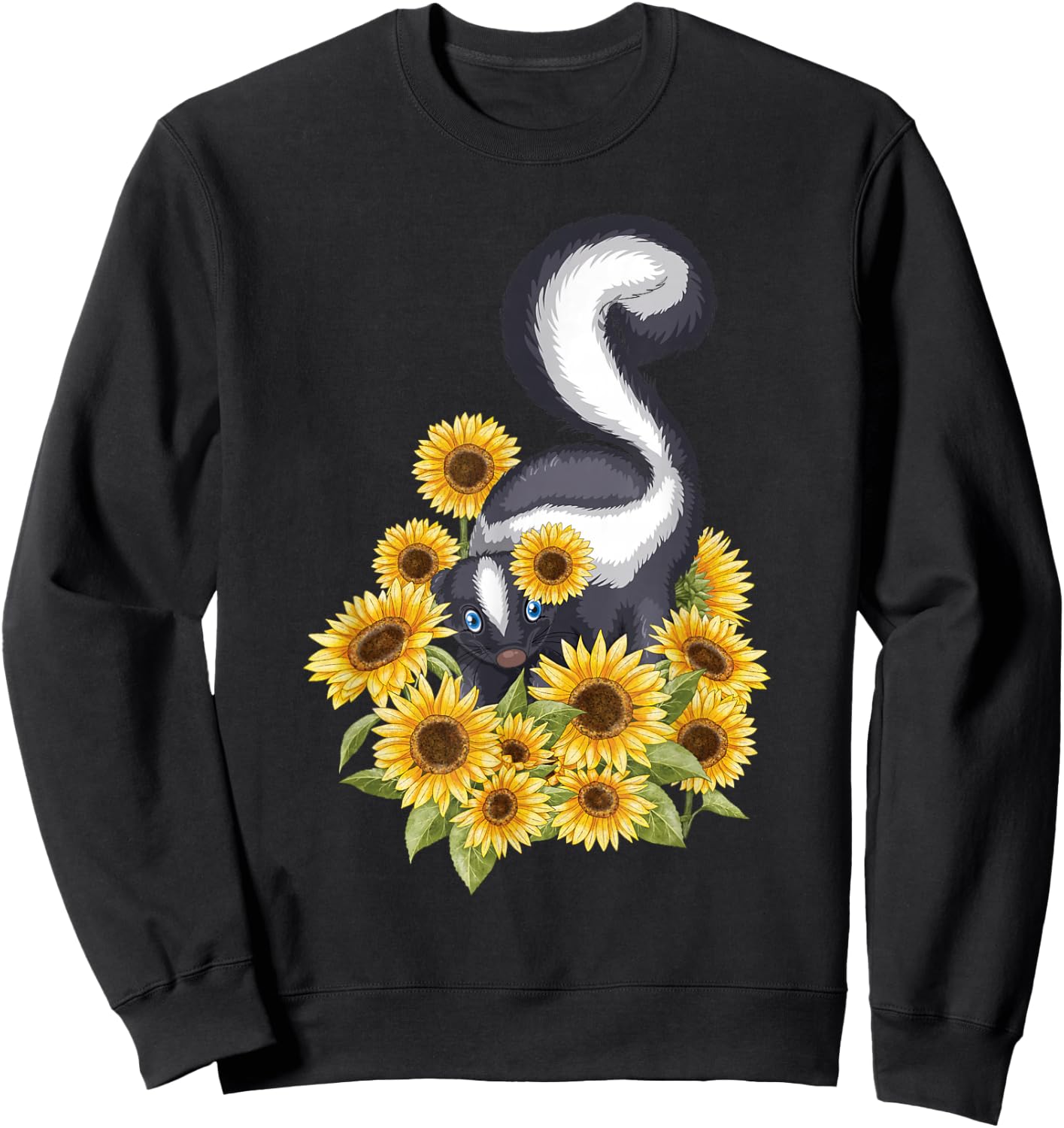 Sunflower Skunk - Pet Lover Zookeeper Zoologist Veterinarian Sweatshirt - Sweatshirt | Black