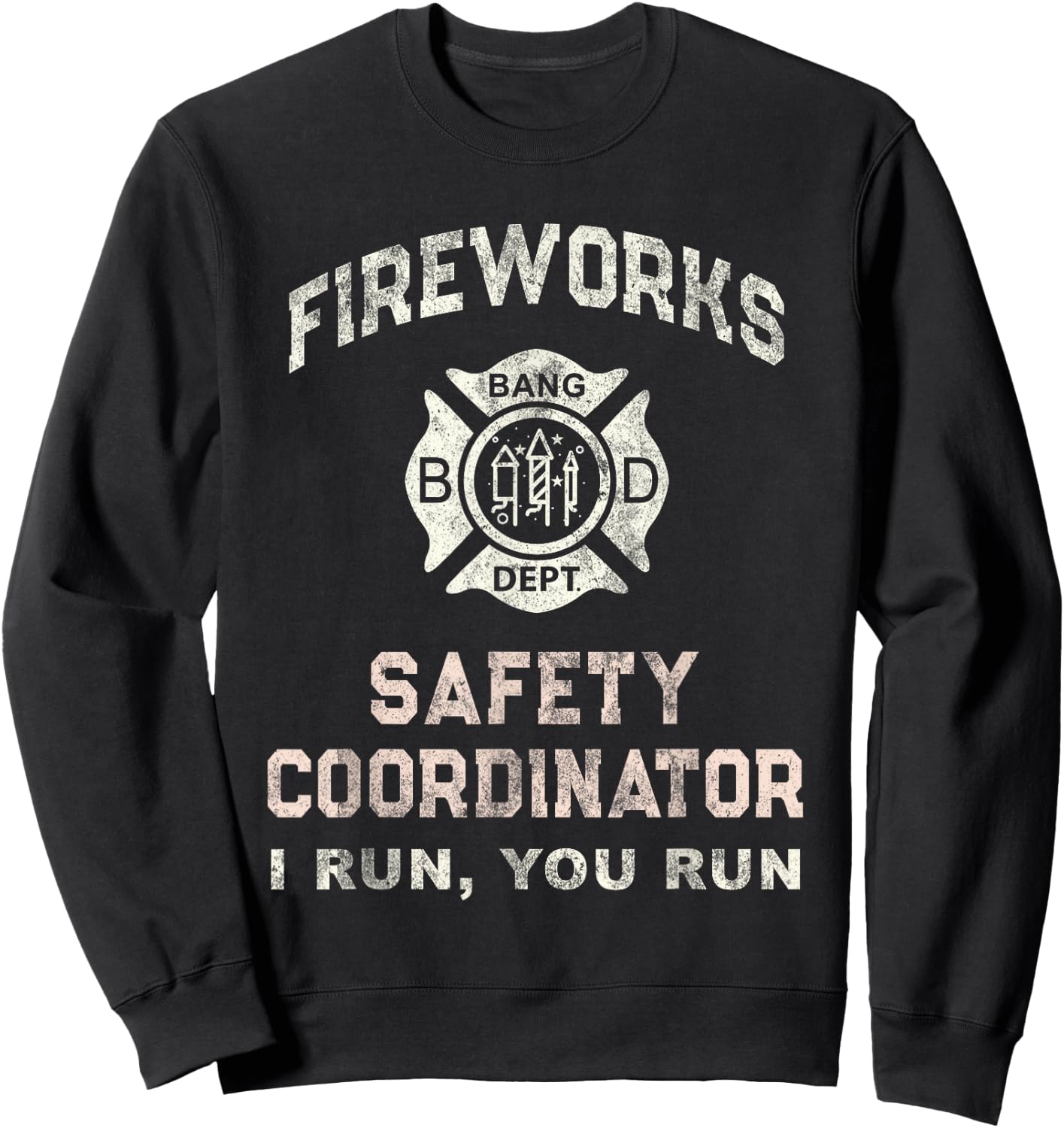 Funny FIREWORKS SAFETY COORDINATOR Firefighter Pyro Red Sweatshirt - Sweatshirt | Black