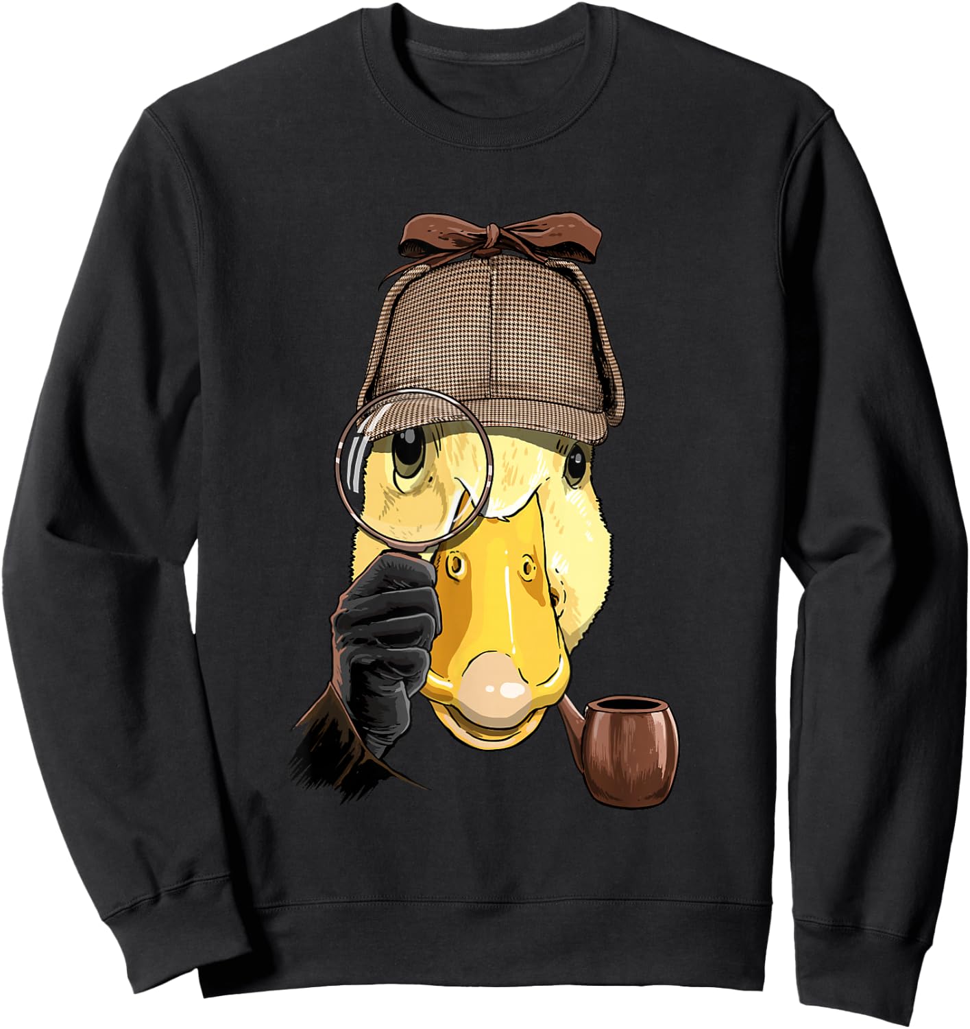 Duck Detective Farmer Duck Farm Animal Lover Sweatshirt - Sweatshirt | Black