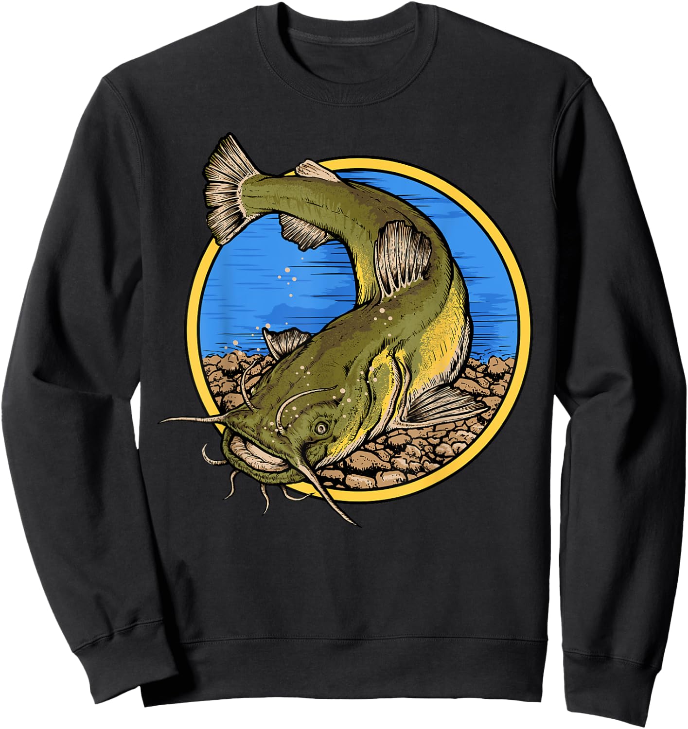Flathead Catfish Fishing Sweatshirt - Sweatshirt | Black