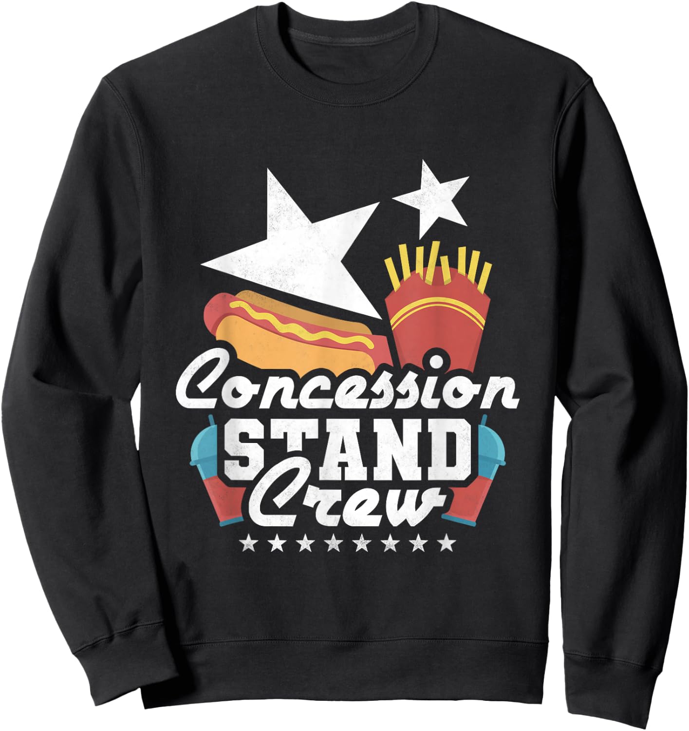 Concession Stand Crew, BBQ Hot Dog Sweatshirt - Sweatshirt | Black