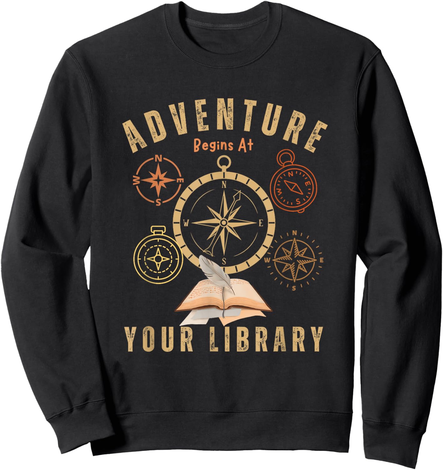 Adventure Begins At Your Library Summer Reading Program 2024 Sweatshirt - Sweatshirt | Black