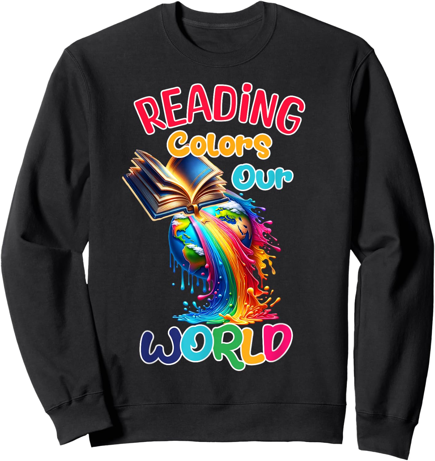 Reading Colors Our World (golden aura) Summer Reading 2026 Sweatshirt - Sweatshirt | Black