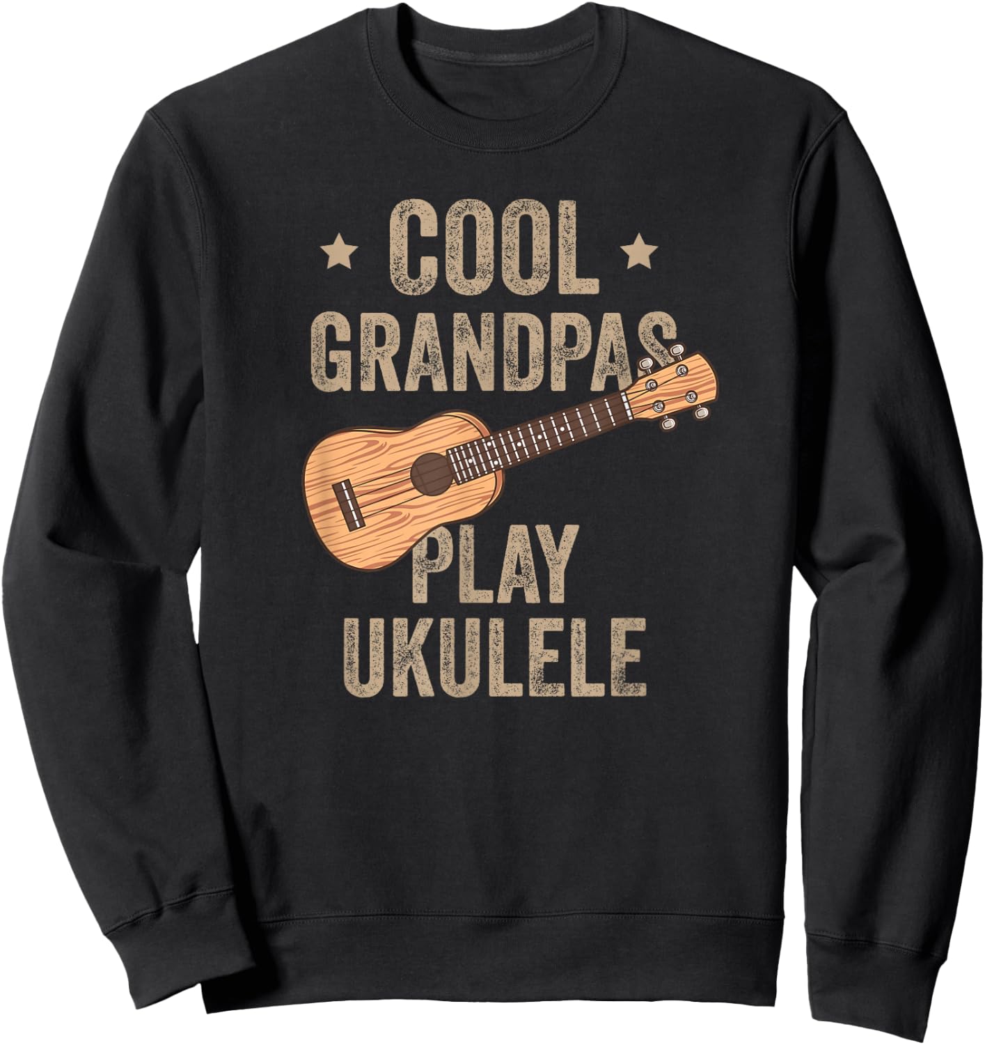 Cool Grandpas Play Ukulele Ukulele Music Guitar Sweatshirt - Sweatshirt | Black