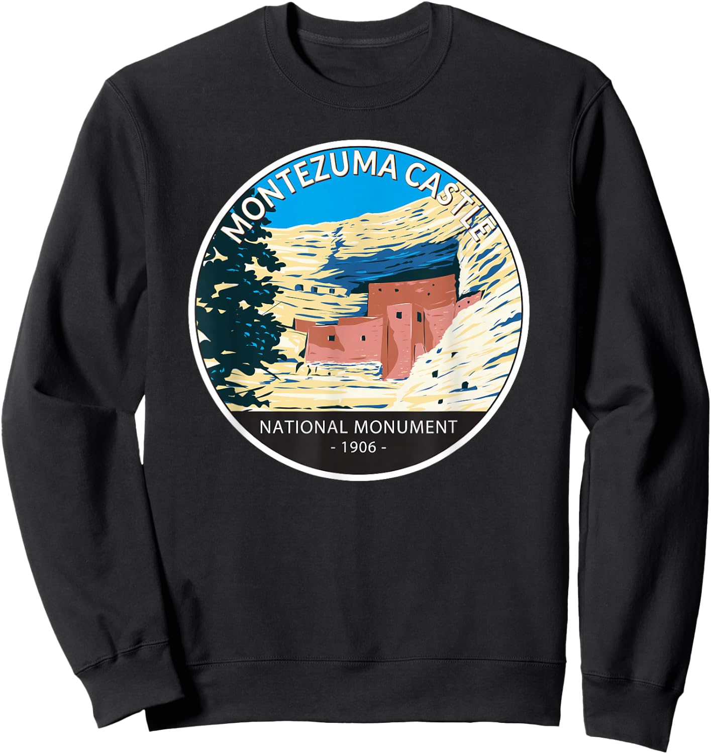 Montezuma Castle National Monument Arizona Vintage Sweatshirt - Sweatshirt | Black