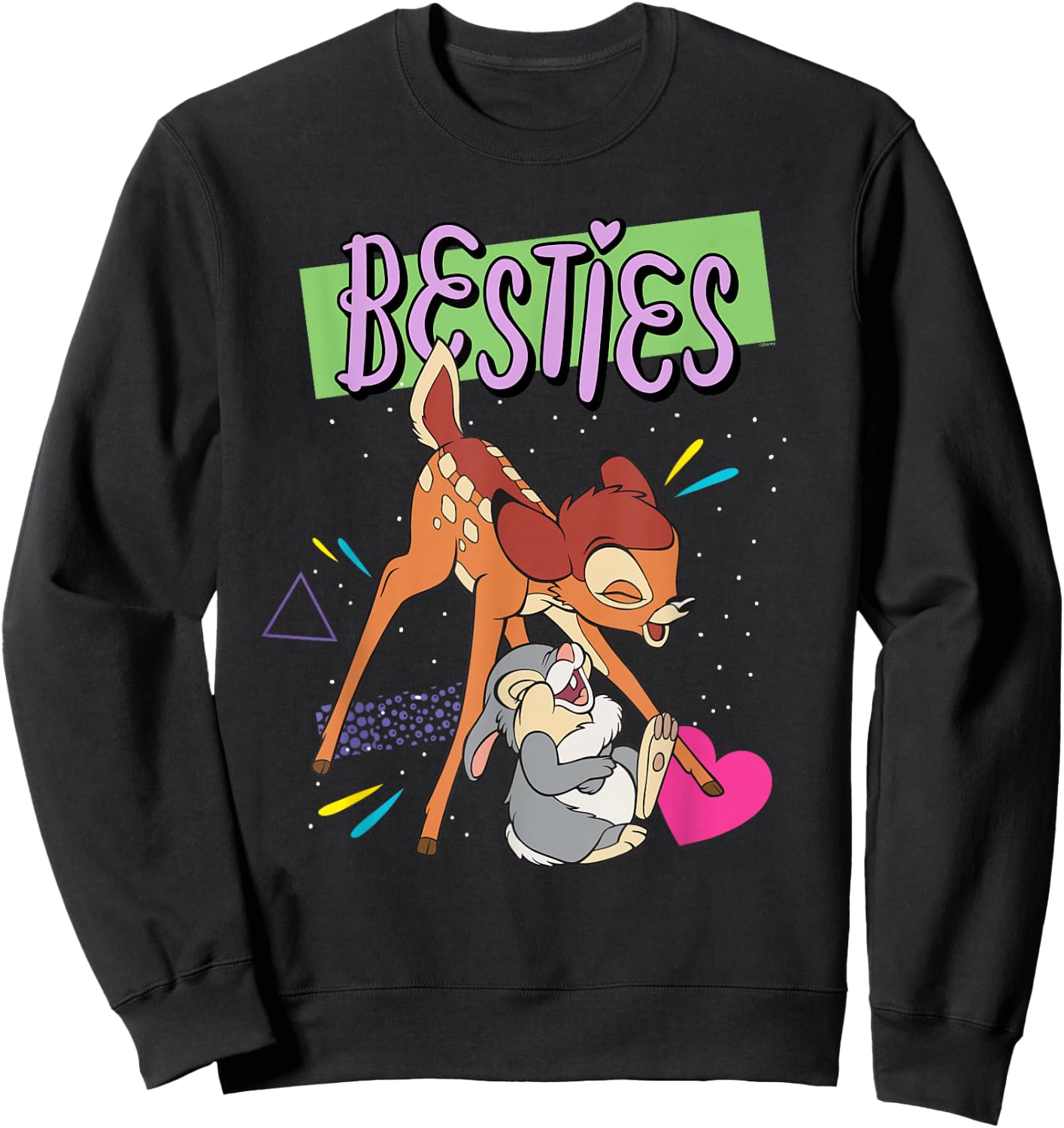 Marvel Legends Disney Bambi and Thumper Besties BFF Best Friends Valentine Sweatshirt - Sweatshirt | Black