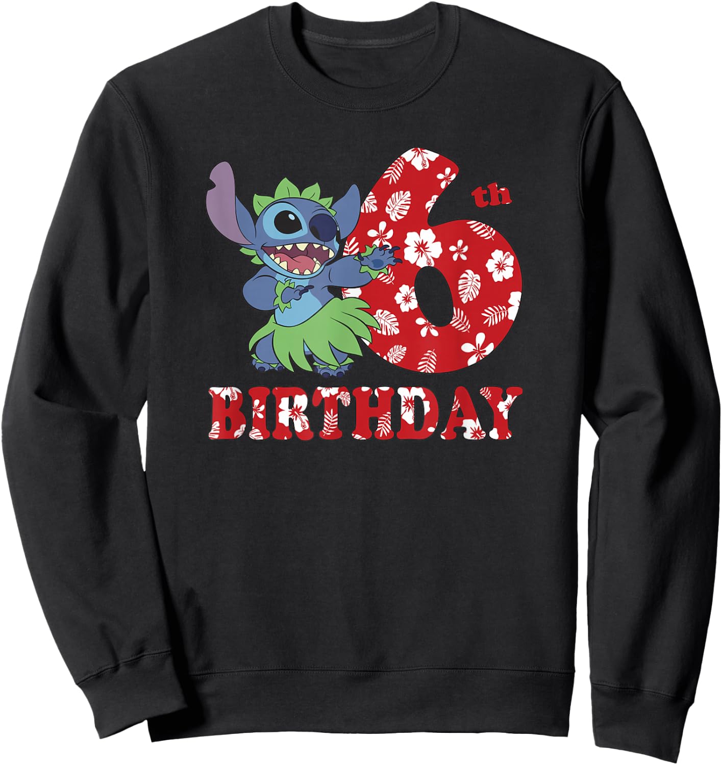 Disney Lilo & Stitch 6th Birthday Stitch Hula Dancer Sweatshirt - Sweatshirt | Black
