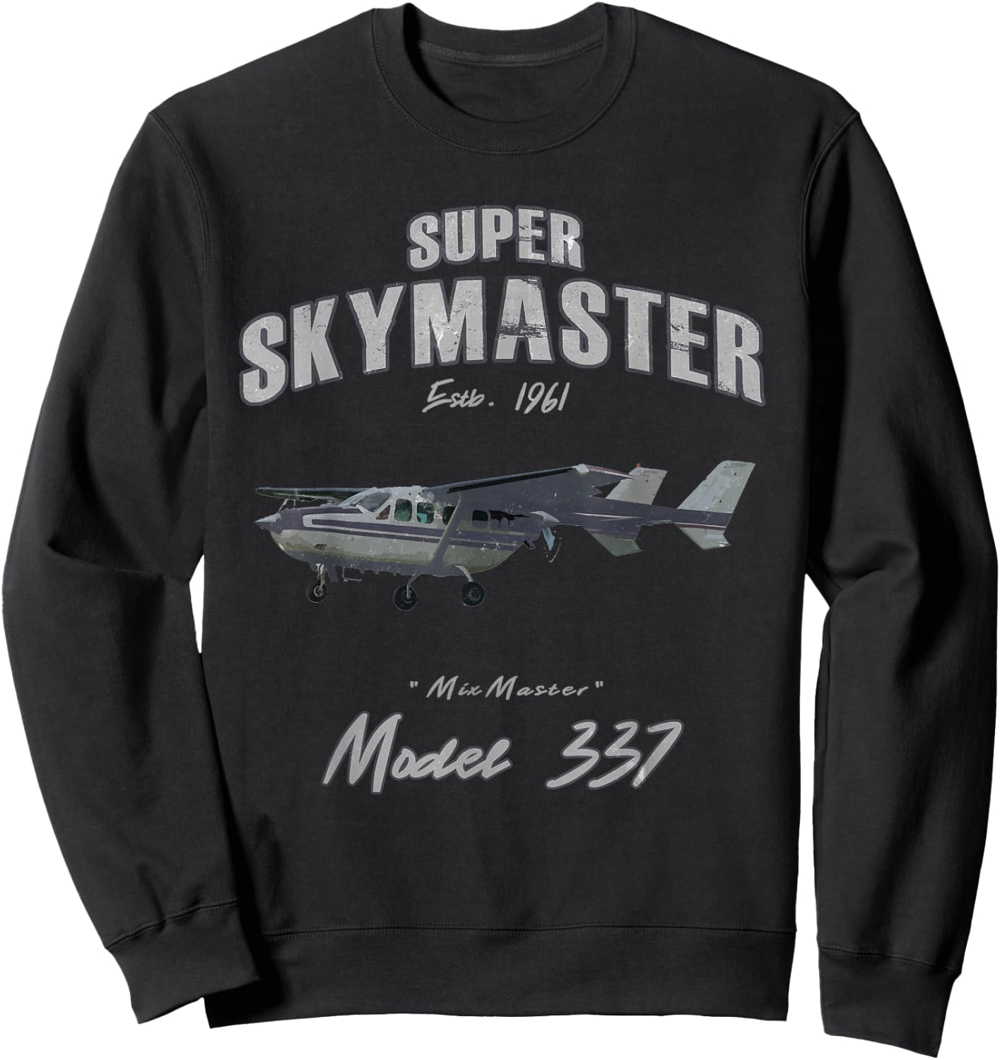 Model 337 Skymaster Airplane Vintage Design Sweatshirt - Sweatshirt | Black