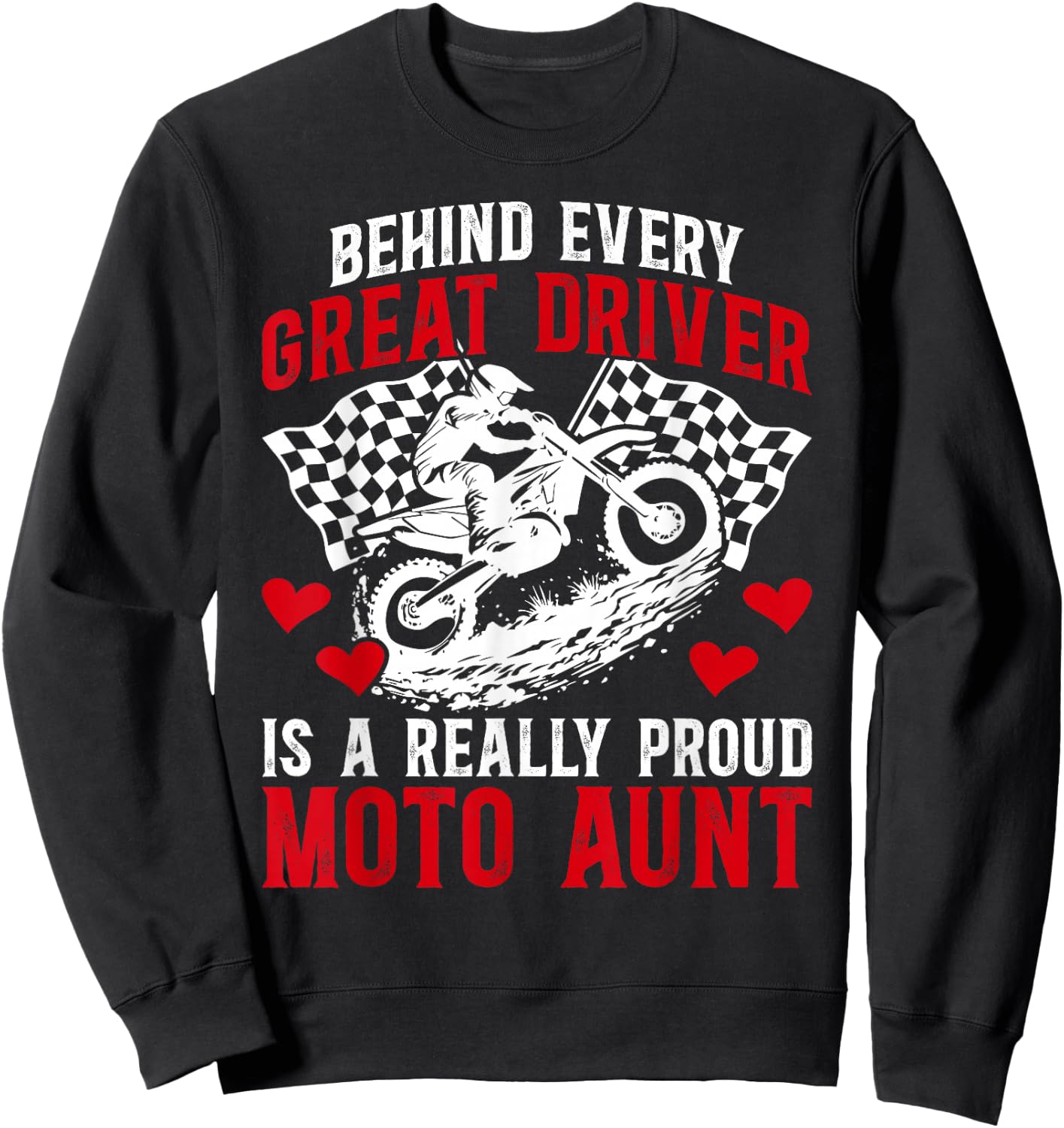 Proud Moto Aunt Motocross Rider Aunt Motocross Aunt Sweatshirt - Sweatshirt | Black