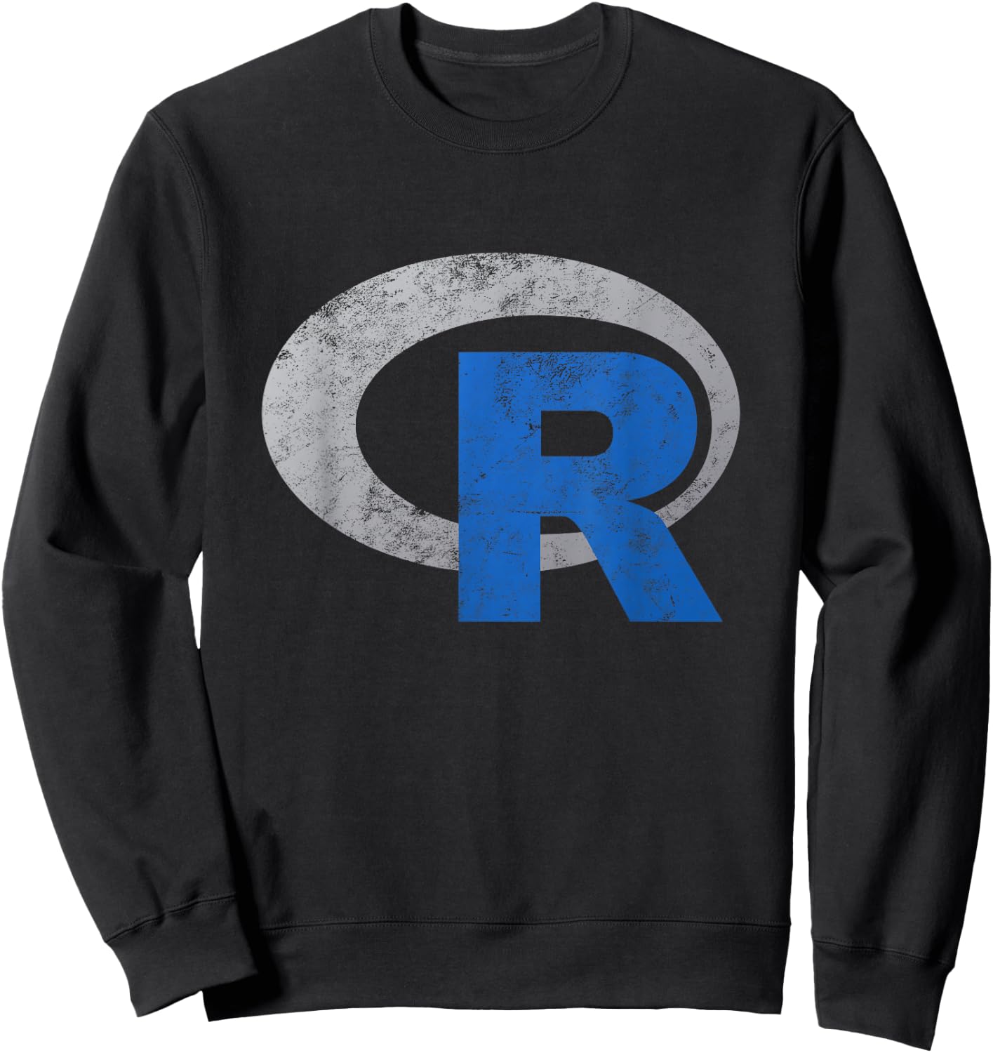 R Logo Programming Vintage Data Science Statistics Sweatshirt - Sweatshirt | Black