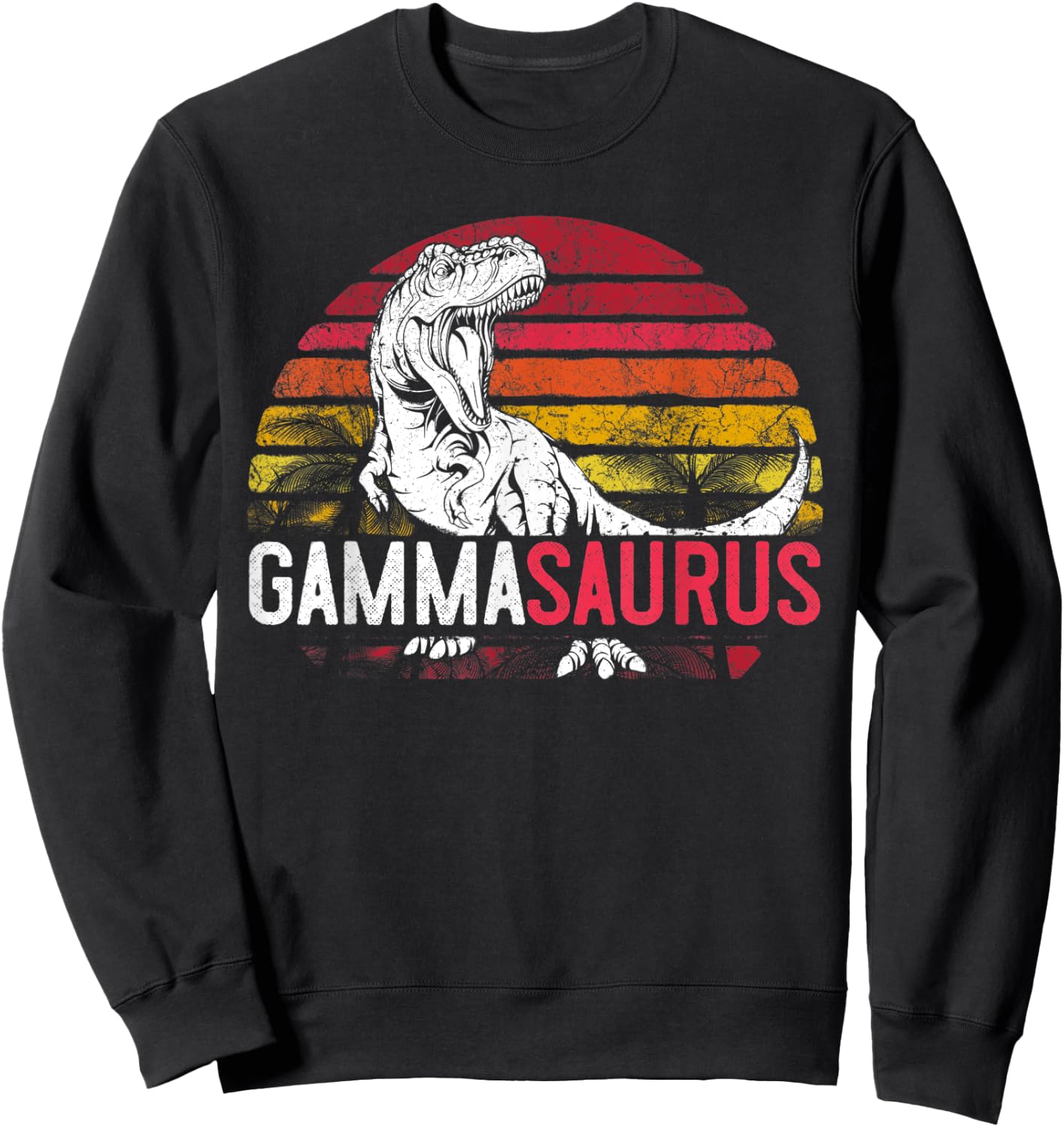 Gamma Saurus Mother's Day Gammasaurus Grandma T Rex Dinosaur Sweatshirt - Sweatshirt | Black