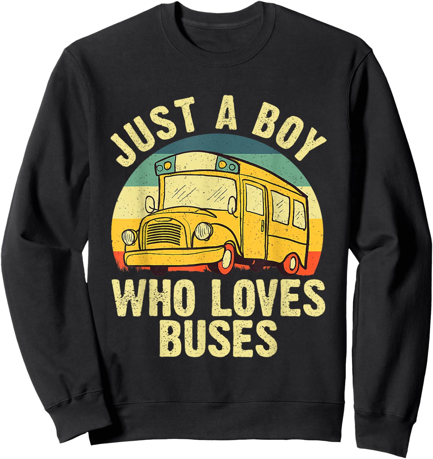 Best School Bus For Boys Kids Toddler Yellow Bus Lover Buses Sweatshirt - Sweatshirt | Black