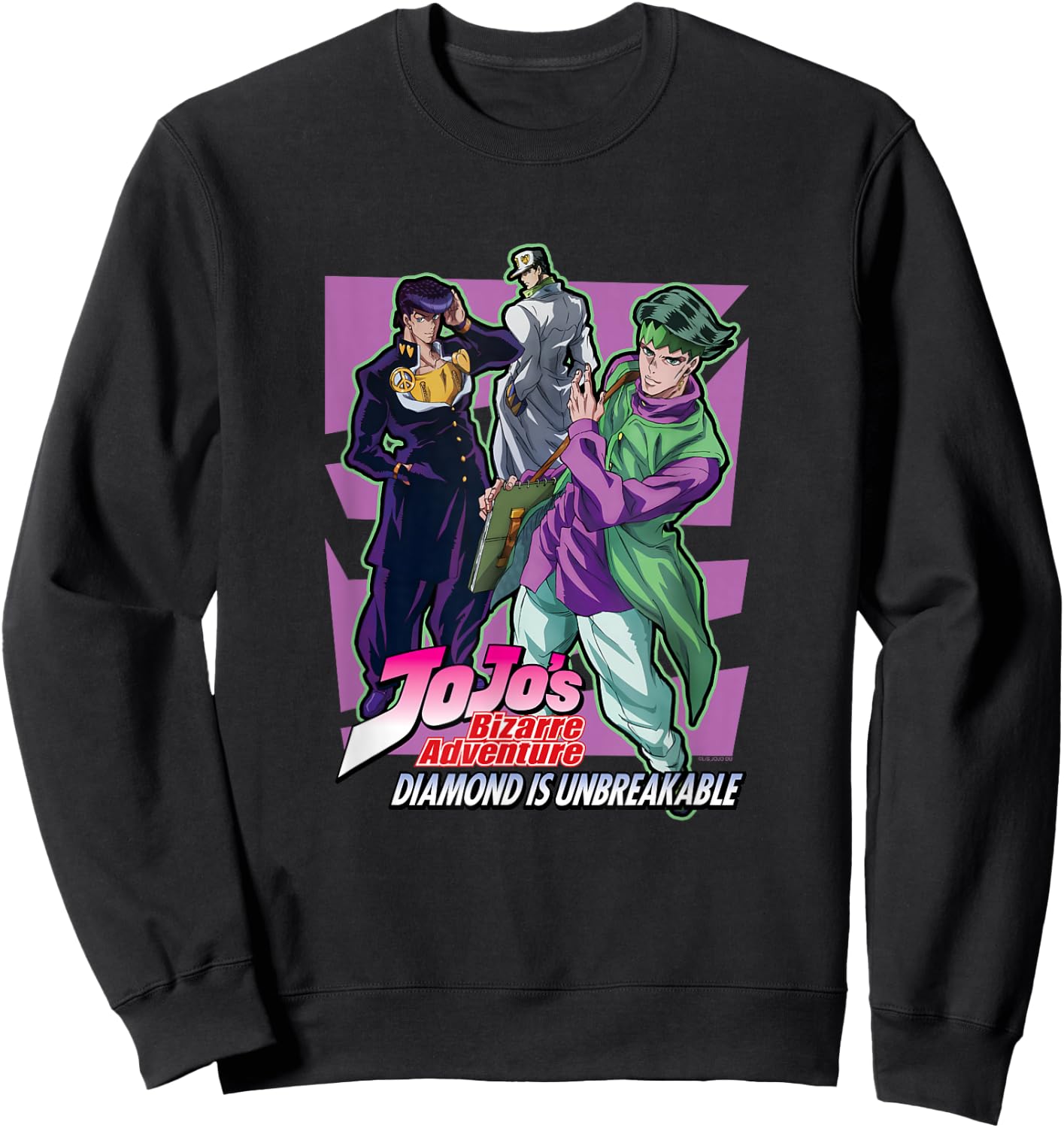 JoJo Diamond is Unbreakable Group Pose Josuke Rohan & Jotaro Sweatshirt - Sweatshirt | Black