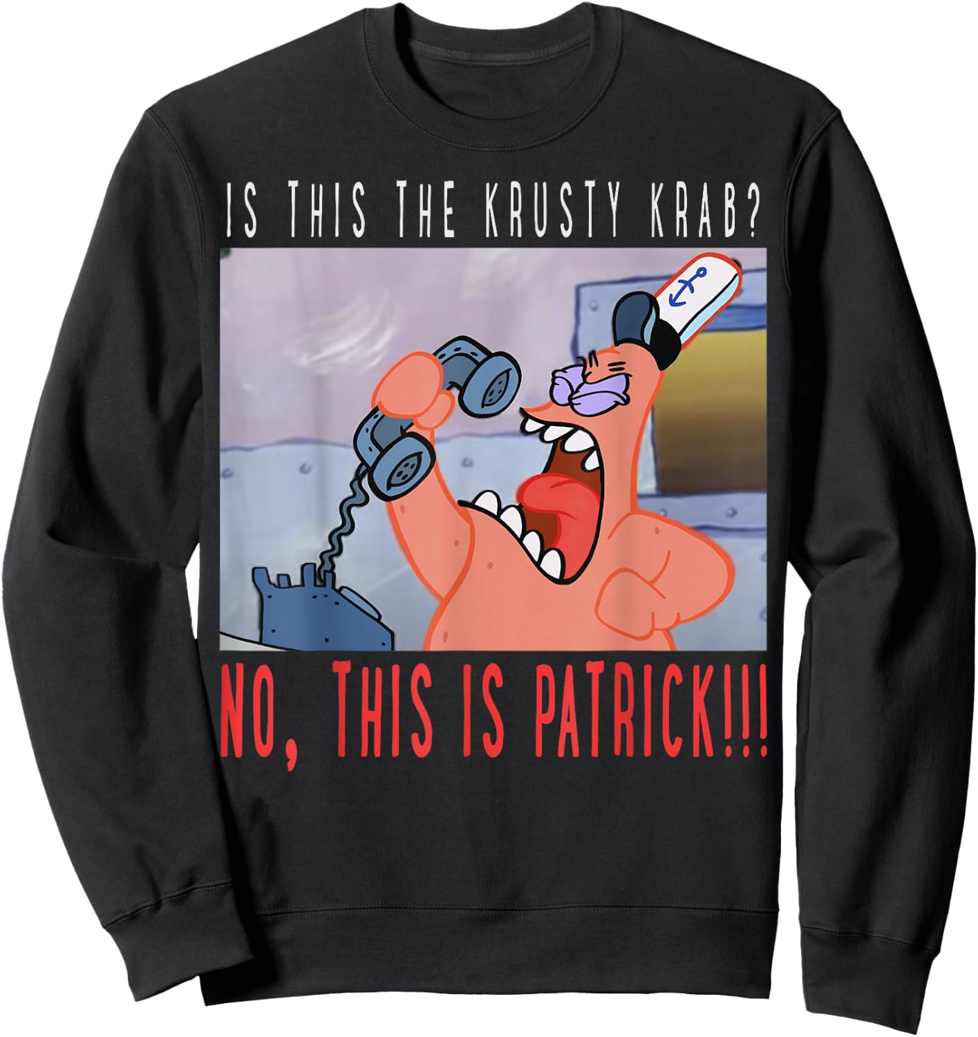 Spongebob Squarepants No This is Patrick Small Sweatshirt - Sweatshirt | Black