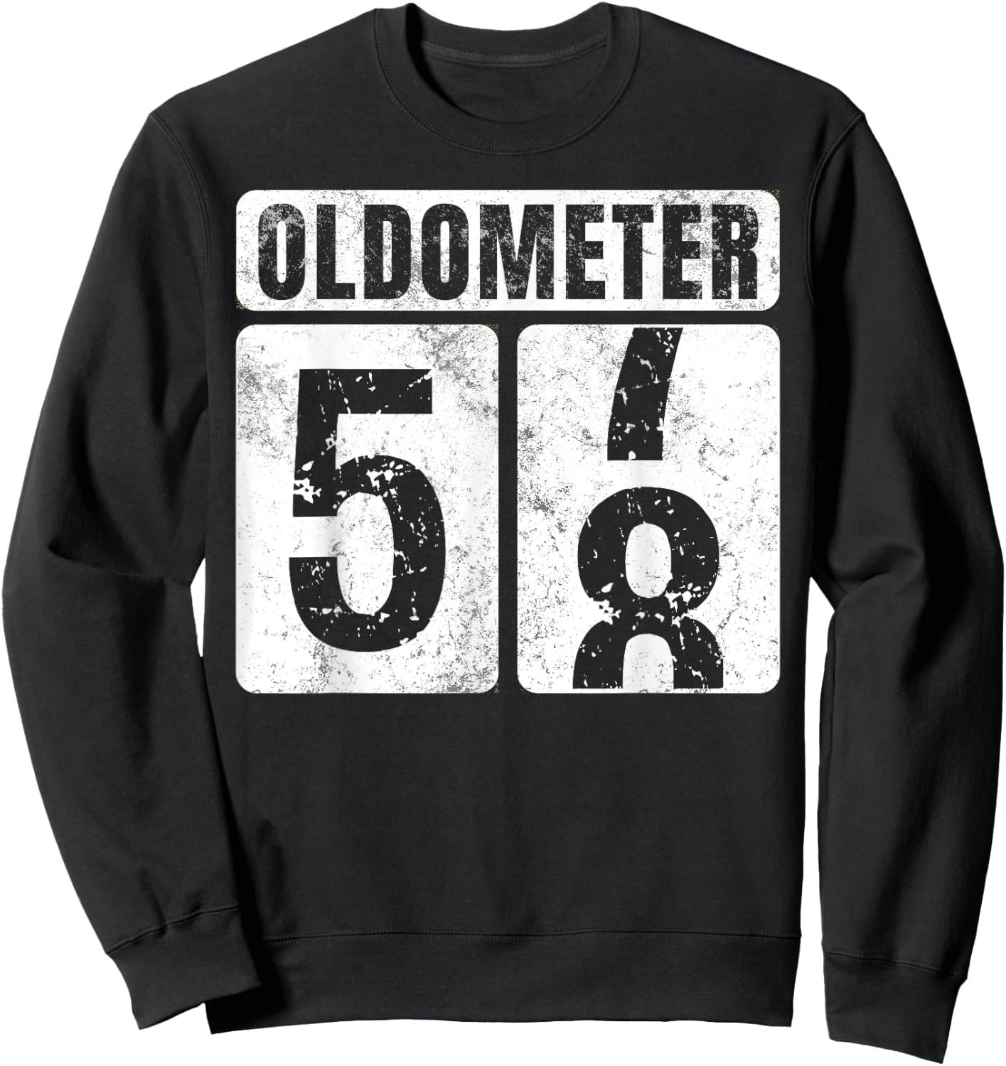 Oldometer 58 Shirt Vintage Funny 58th Birthday Gift Sweatshirt - Sweatshirt | Black