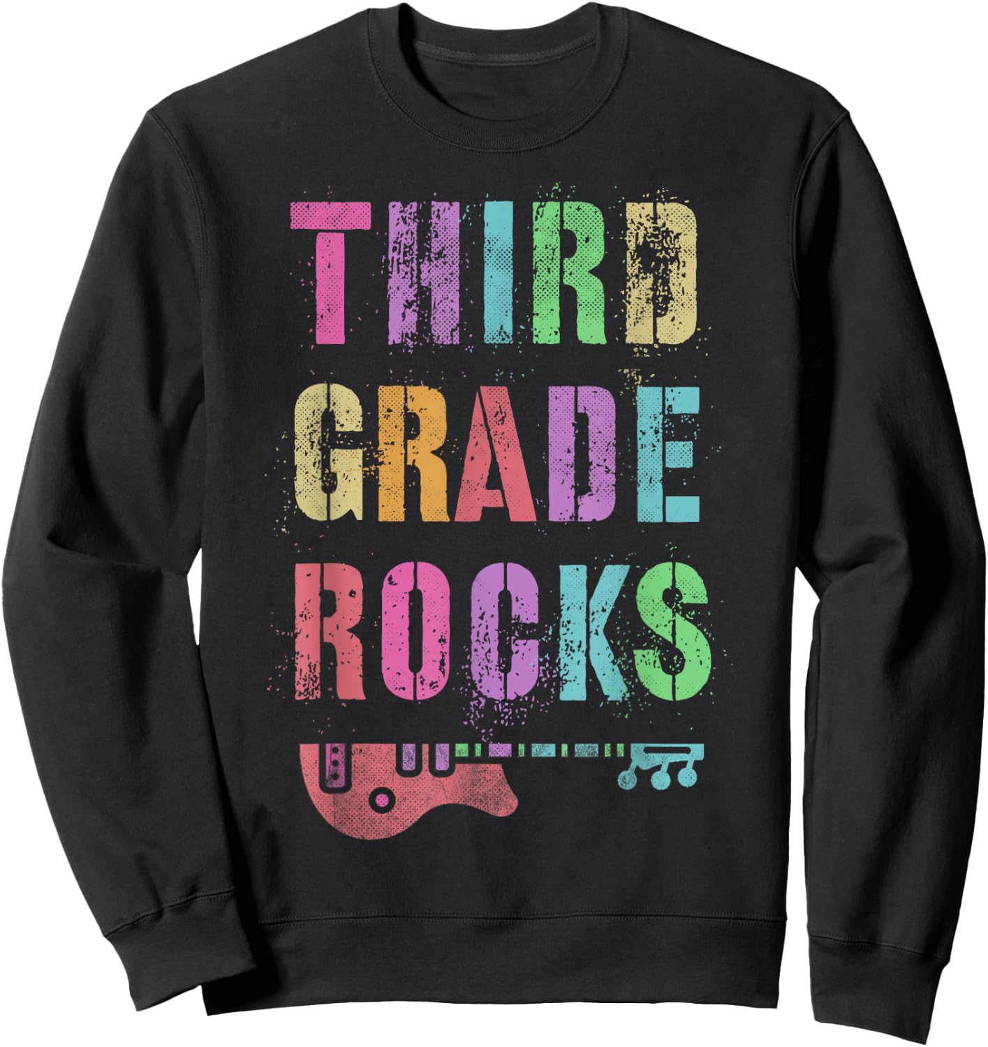 3rd GRADE ROCKS Teacher Rockstar Team THIRD Grader Is My Jam Men Women Kids Sweatshirt - Sweatshirt | Black