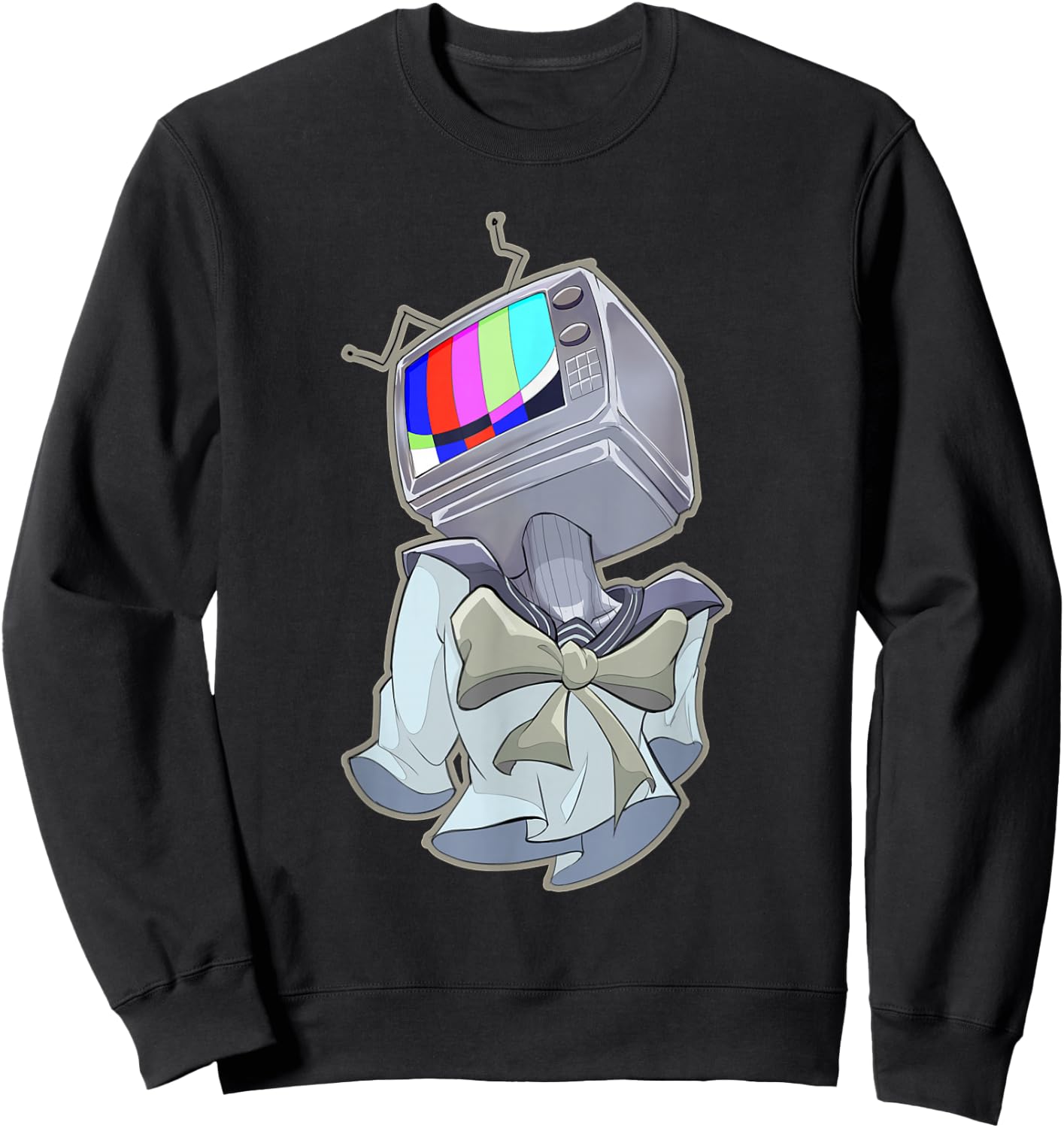 Weirdcore Shirt TV Man Head Surreal Dreamcore Aesthetic Sweatshirt - Sweatshirt | Black