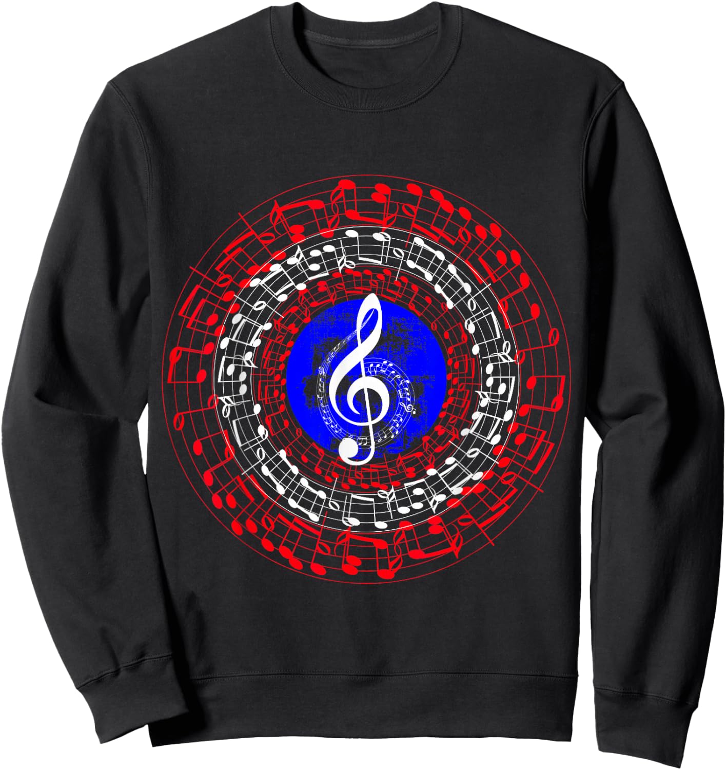 Superhero Captain Music Notes Sweatshirt - Sweatshirt | Black