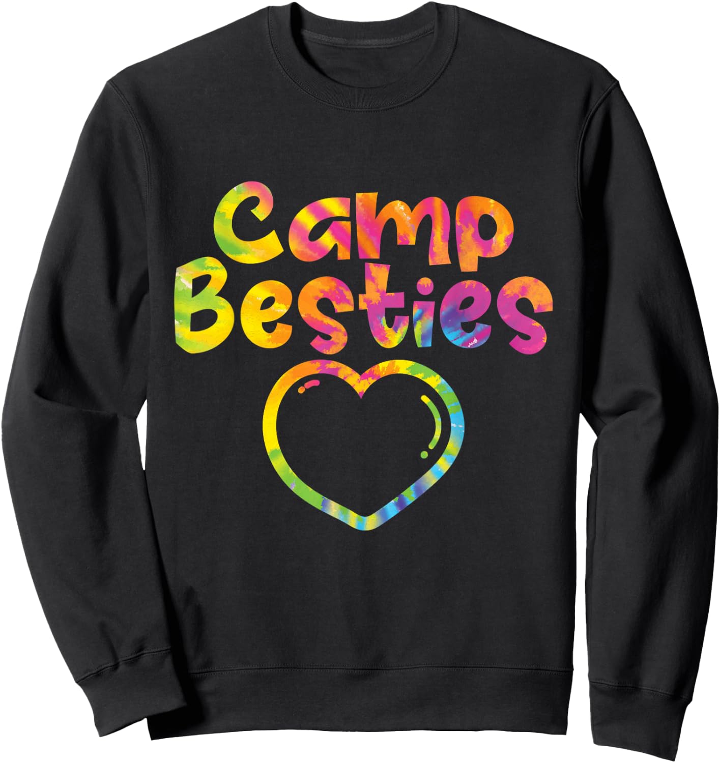 Camp Besties - Tie Dye Buddy Matching Best Friend Frienship Sweatshirt - Sweatshirt | Black