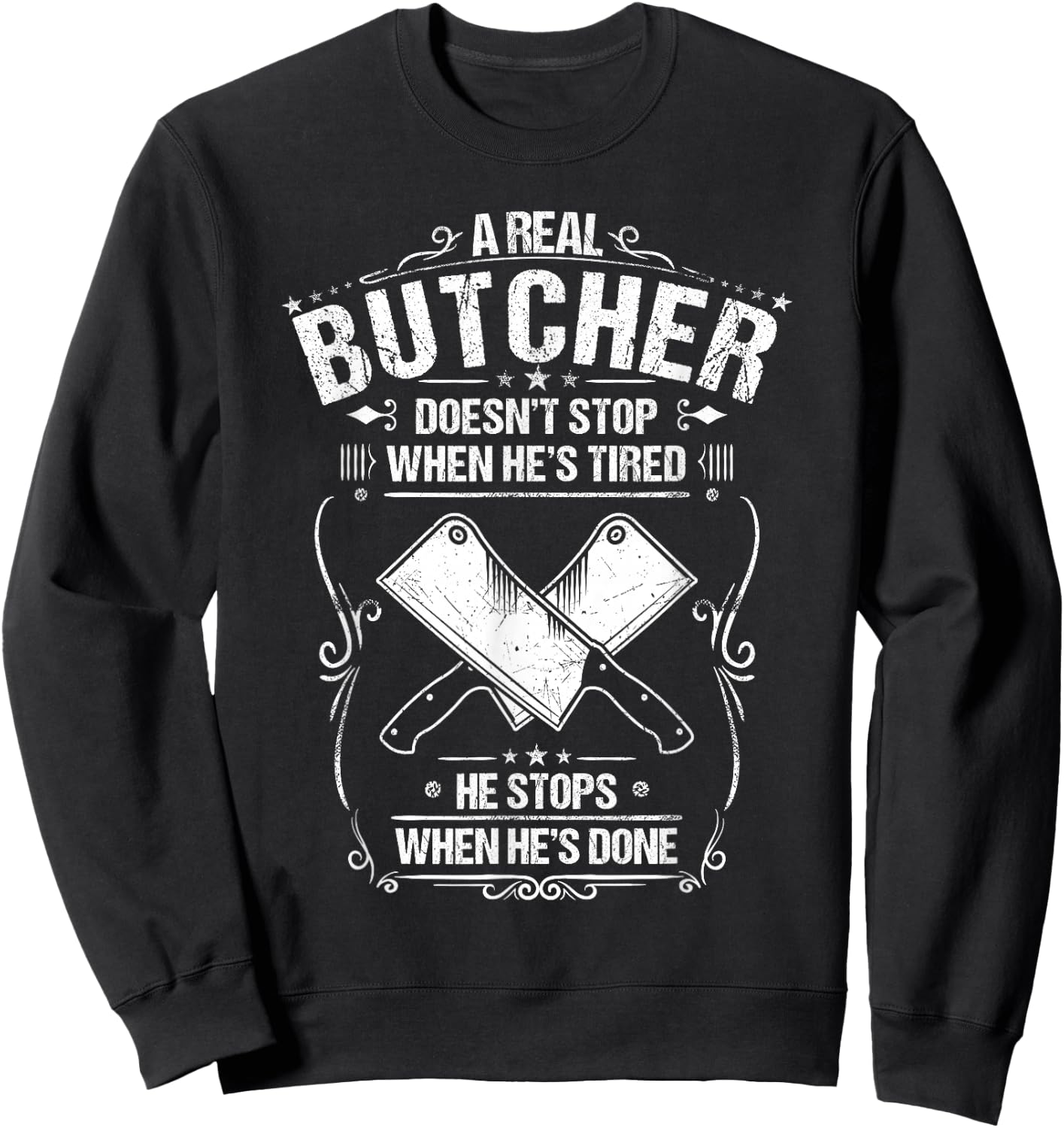 Butchery When He's Done Butcher Sweatshirt - Sweatshirt | Black