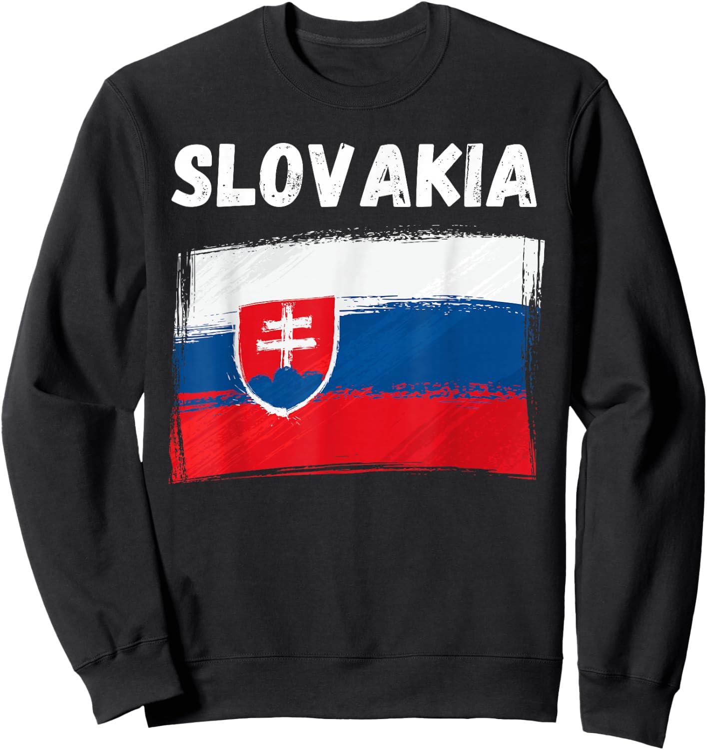 Slovakia Flag Holiday Vintage Grunge Slovak Flag Sweatshirt - Sweatshirt | Black