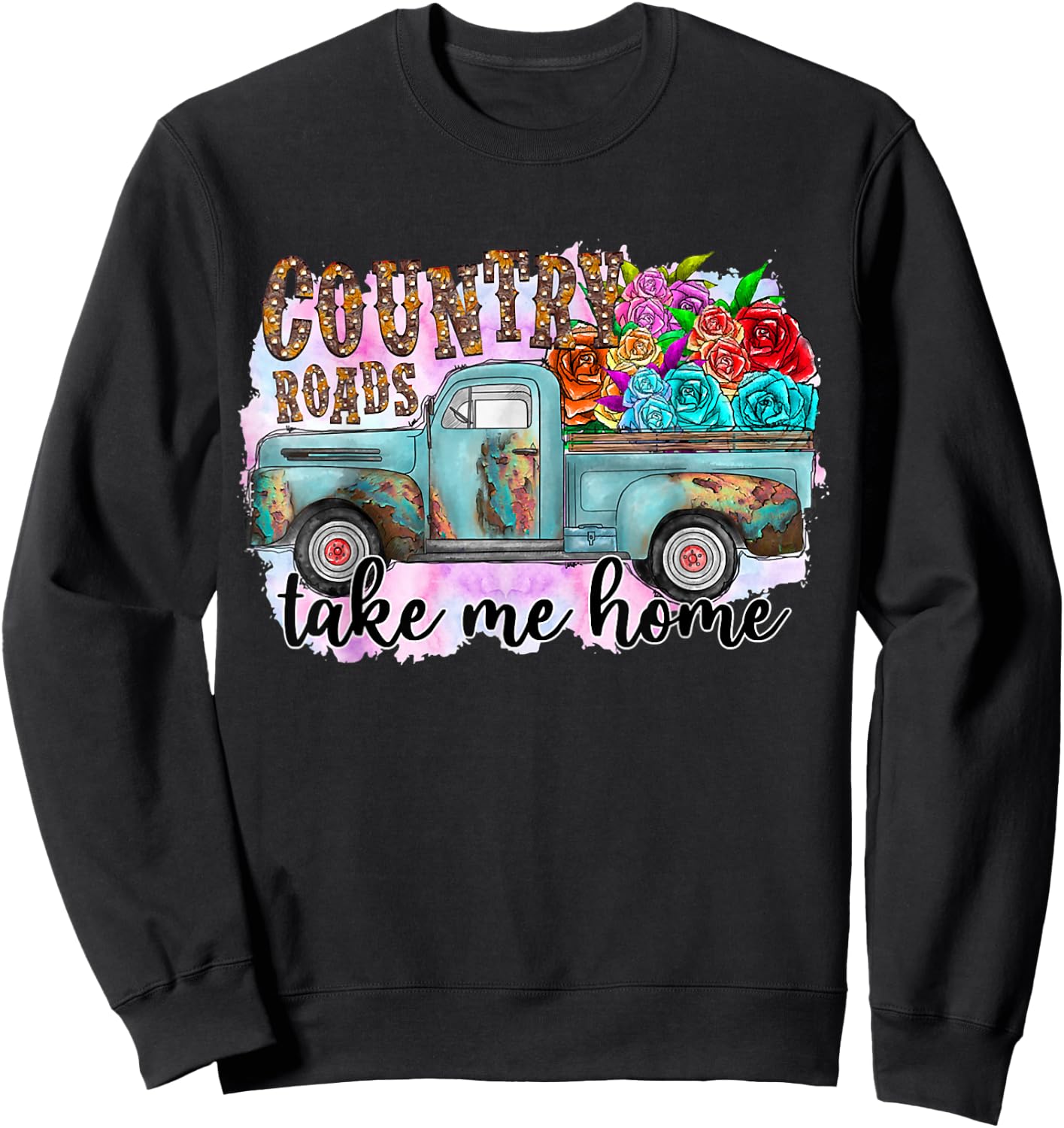 Country Roads Take Me Home Sweatshirt - Sweatshirt | Black