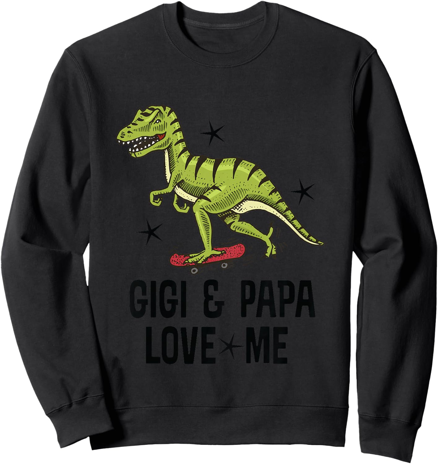 Kids Gigi and Papa Love Me Grandson Dinosaur Sweatshirt - Sweatshirt | Black