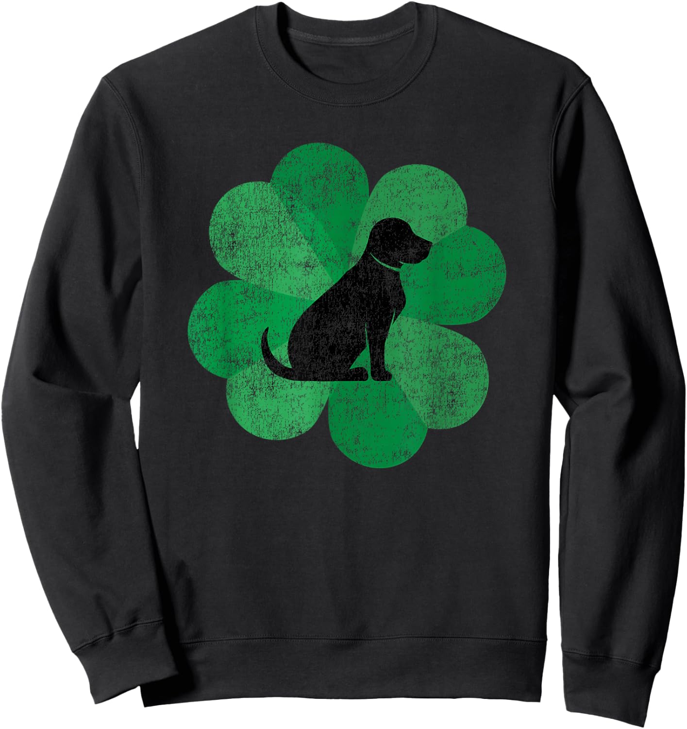 Black Lab St. Patrick's Day - Retro Labrador Retriever Sweatshirt - Sweatshirt | Black