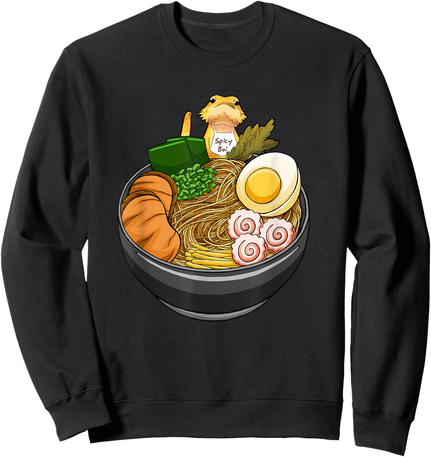 Bearded Dragon Ramen Noodles Kawaii Japanese Anime Kids Sweatshirt - Sweatshirt | Black
