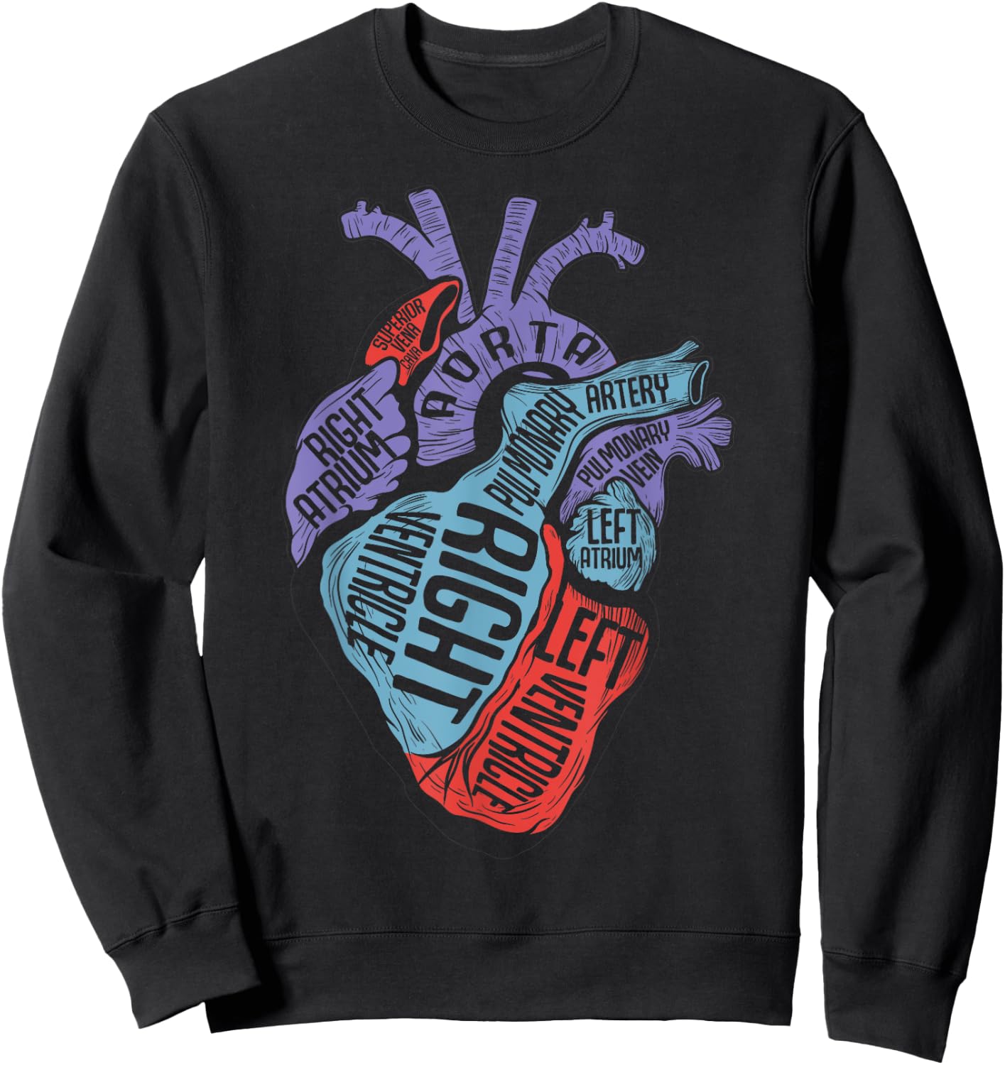Heart Specialist Anatomy Doctor Medical Biology Sweatshirt - Sweatshirt | Black