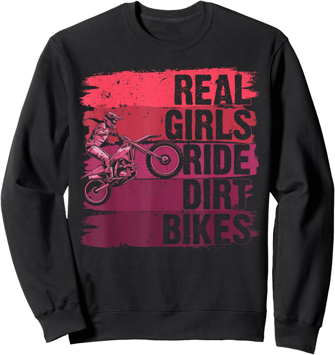 Cool Dirt Bike Girls Motocross Biker Racer Sport Sweatshirt - Sweatshirt | Black