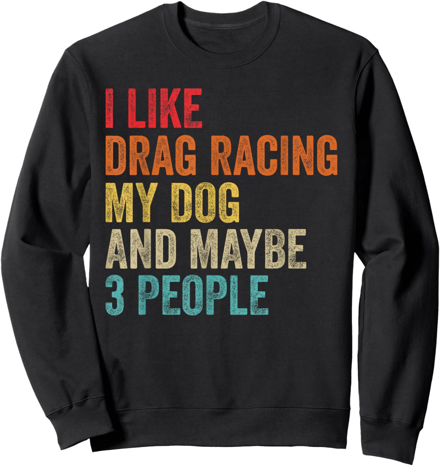 I Like Drag Racing My Dog & Maybe 3 People Drag Race Sport Sweatshirt - Sweatshirt | Black