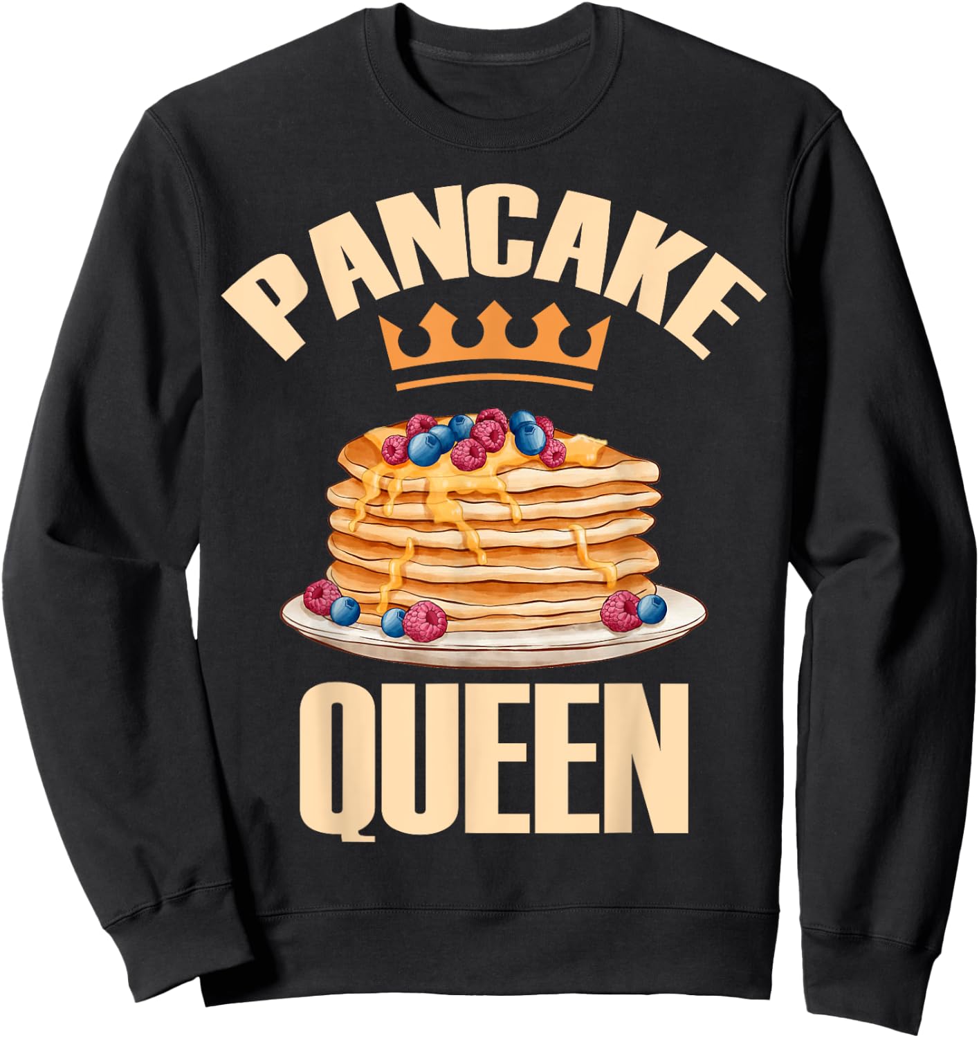 Pancake Queen Birthday Party Cool Breakfast Pancake Squad Sweatshirt - Sweatshirt | Black