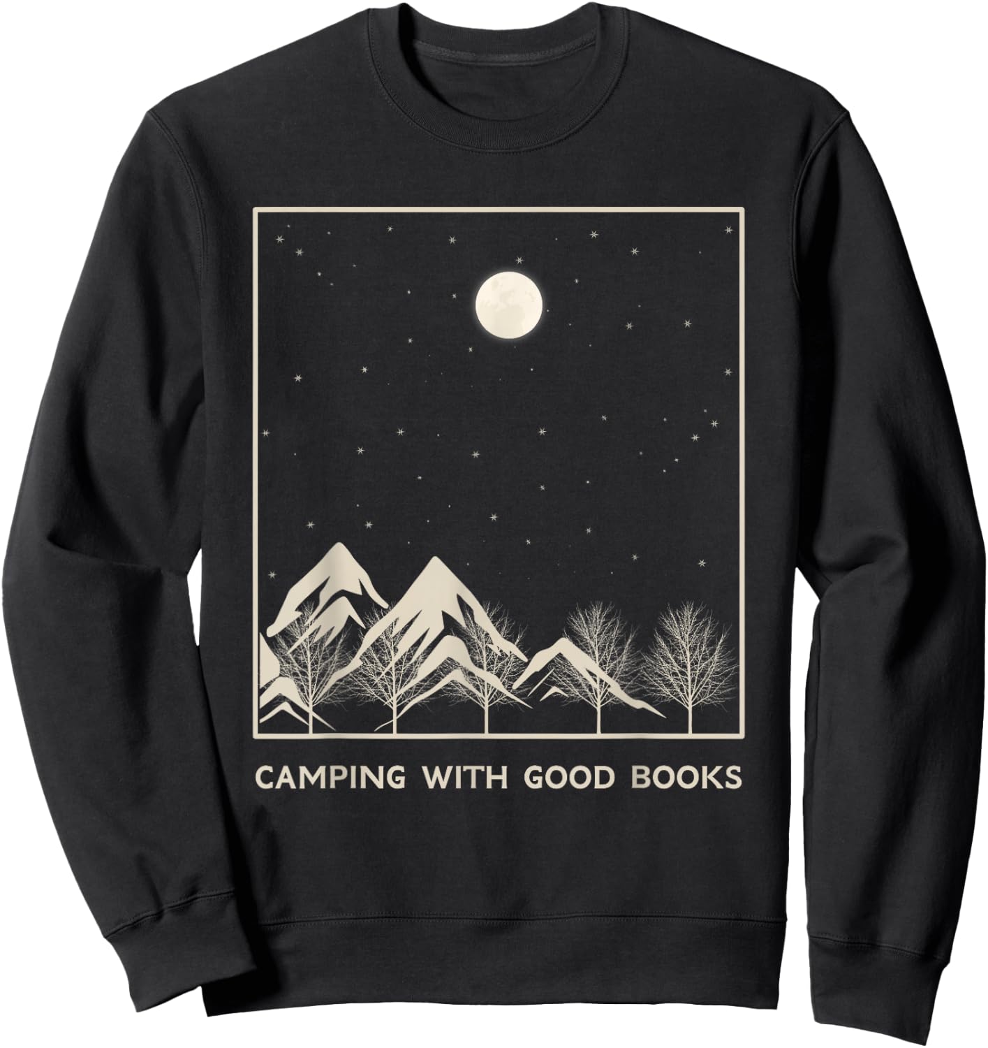 Camping Book Lover Reader Camper Bookworm Librarian Read Sweatshirt - Sweatshirt | Black
