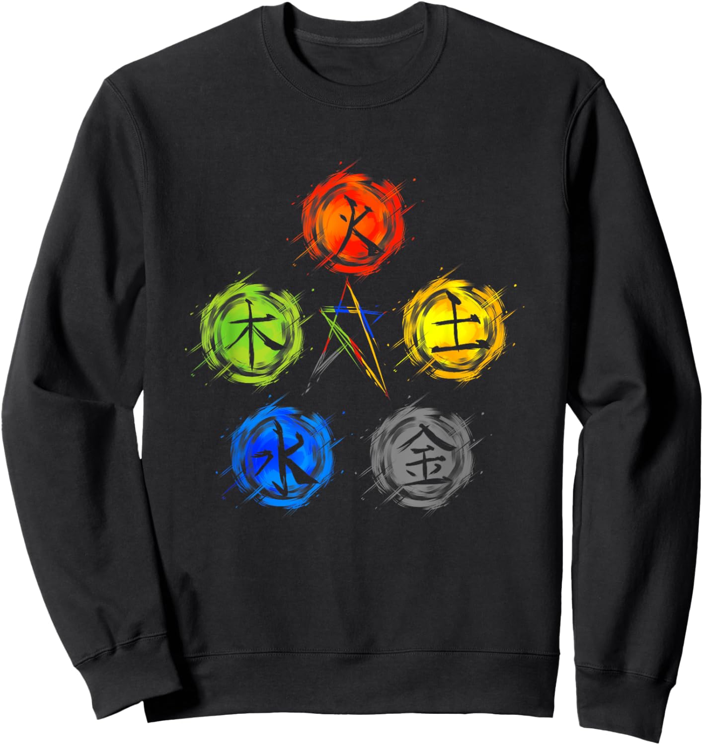 Qigong Five Elements Balance Tai Chi Sweatshirt - Sweatshirt | Black