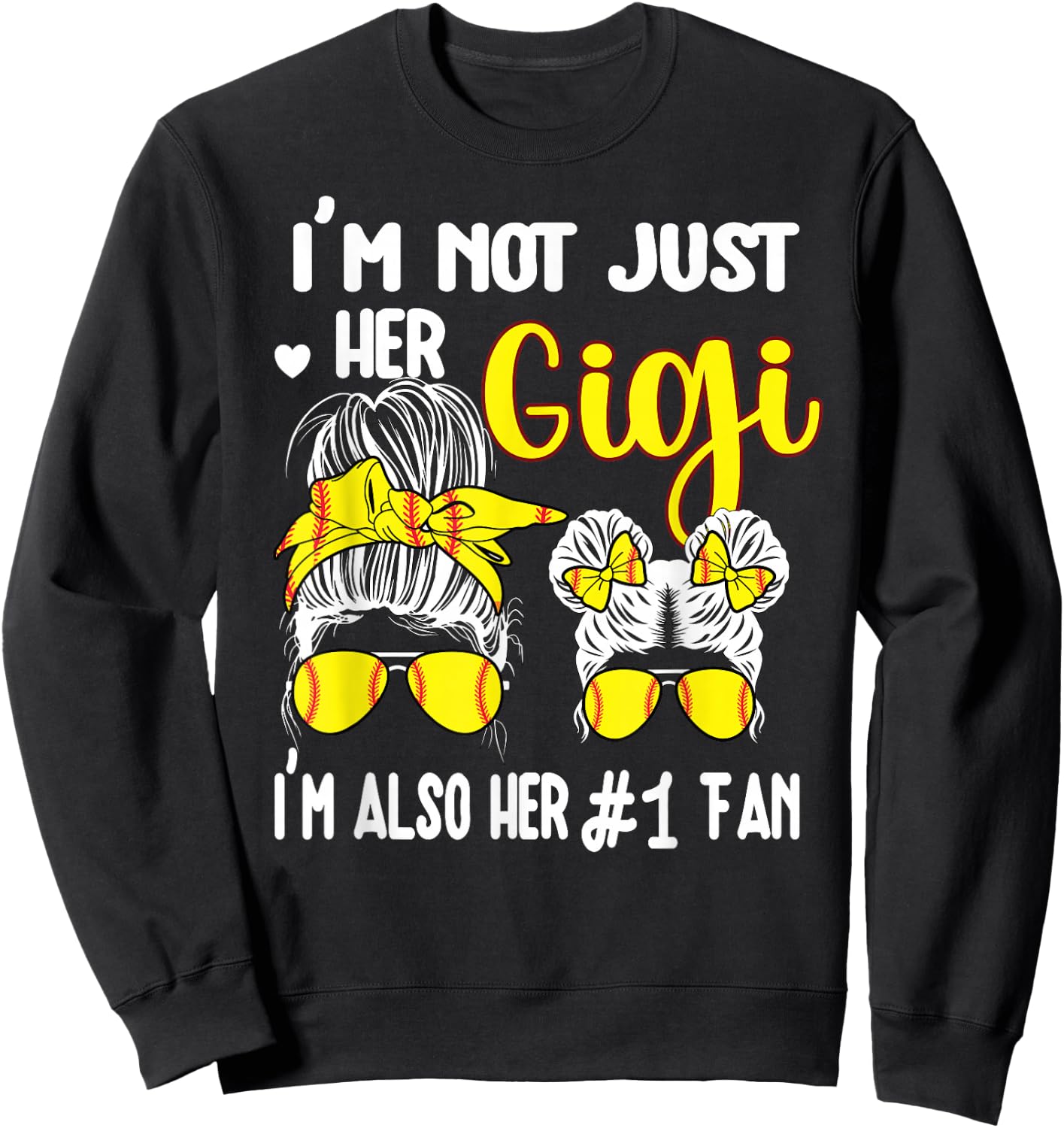 Softball Grandma Gigi Softball Fan Gigi Sweatshirt - Sweatshirt | Black