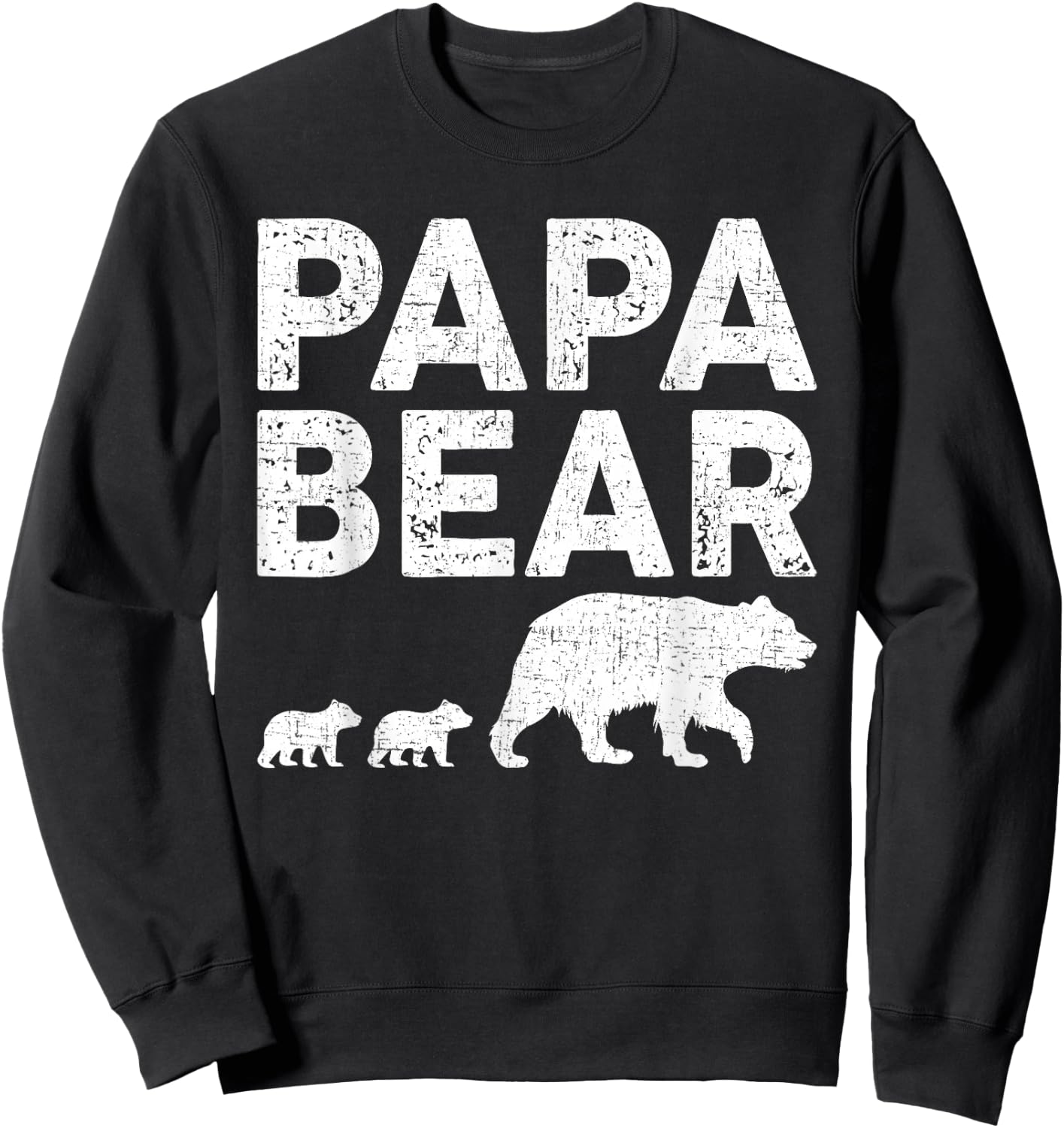 Papa Bear Two Cubs Daddy Bear Twin Papa 2 Kids Sweatshirt - Sweatshirt | Black