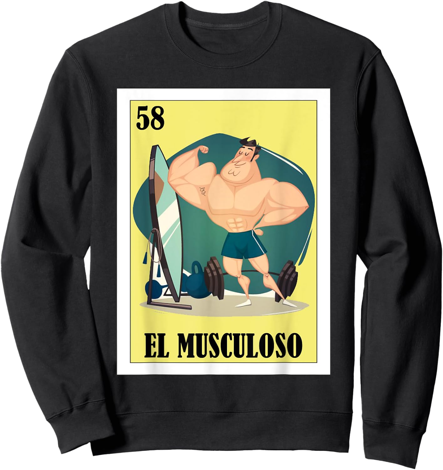 Funny Mexican Design for Fit Guys - El Musculoso Sweatshirt - Sweatshirt | Black