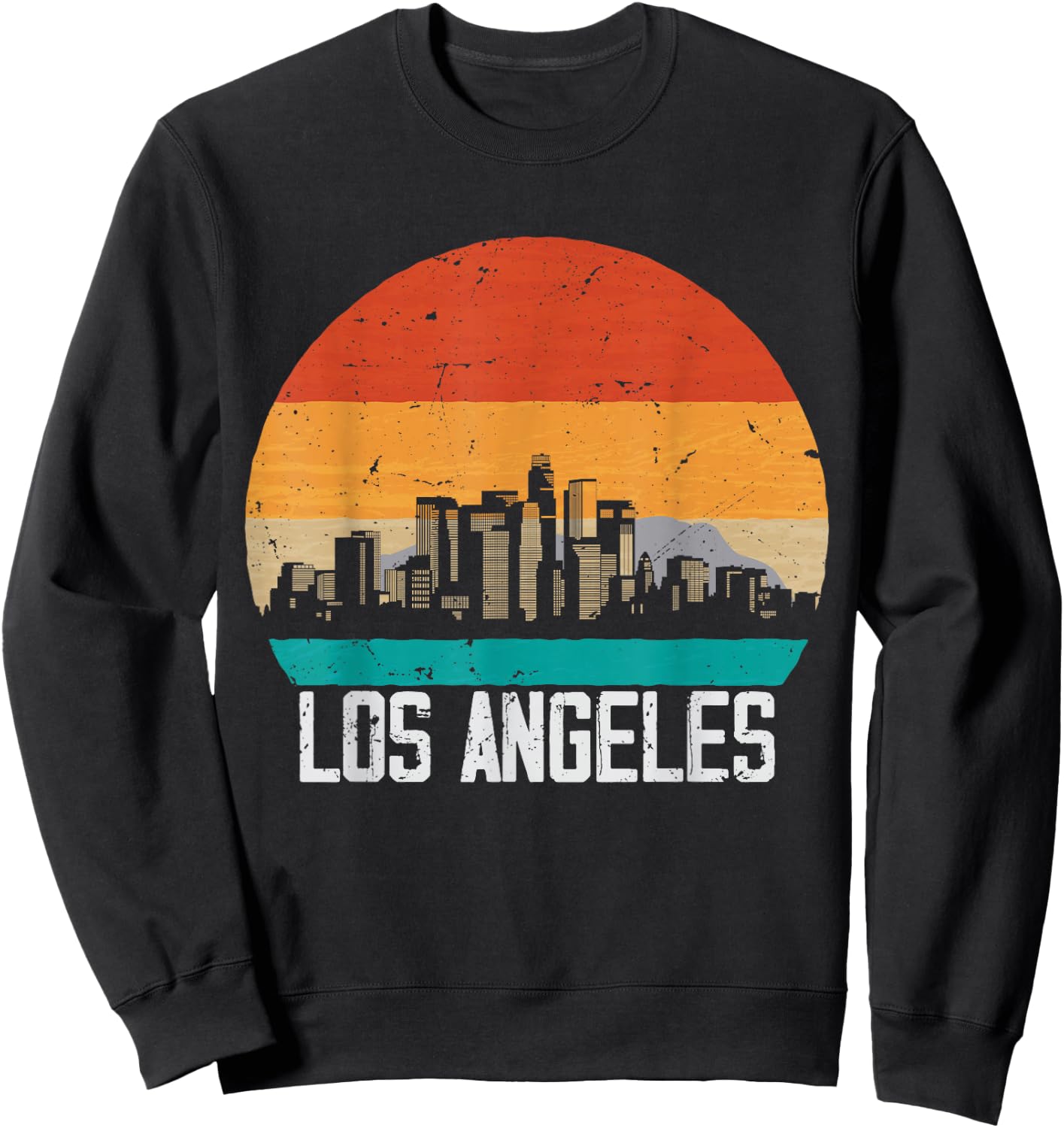 Los Angeles USA Retro Vintage Sunset Skyline Los Angeles Sweatshirt - Sweatshirt | Black